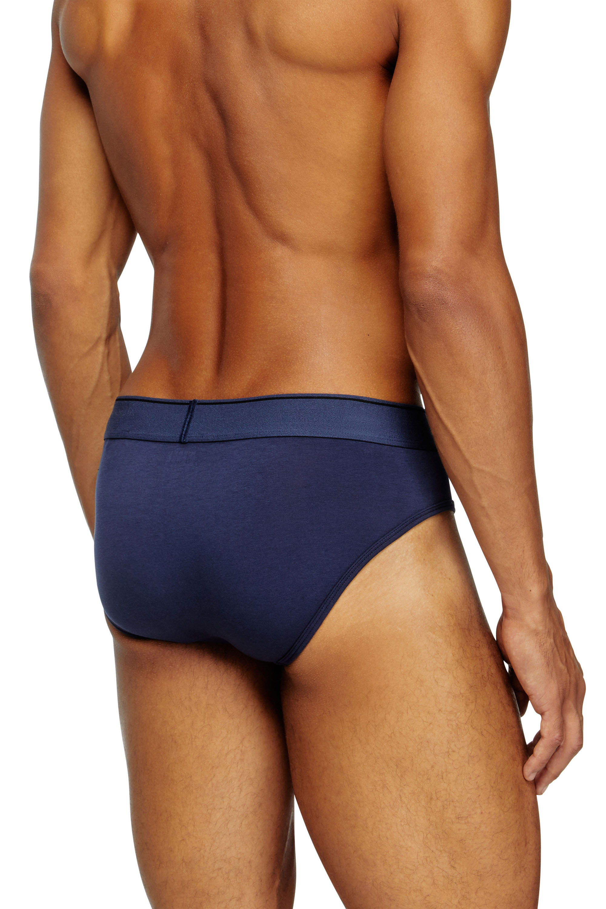 Diesel - UMBR-ANDRETHREEPACK, Man's Three-pack of plain logo briefs in Blue/Black - 4
