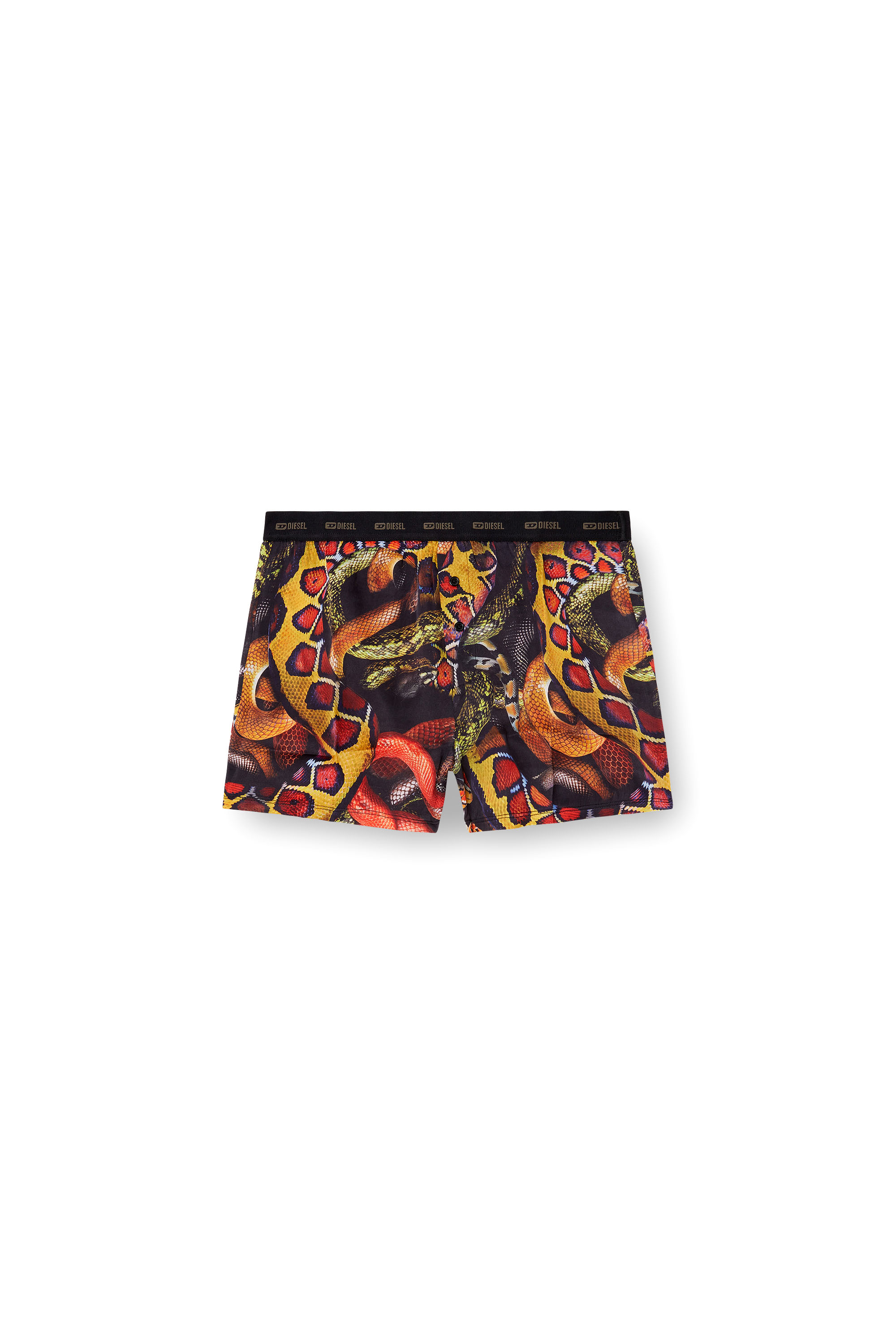 Diesel - STARK-UTLT-SNAKE, Man's Satin boxer shorts with snake print in Multicolor - 4