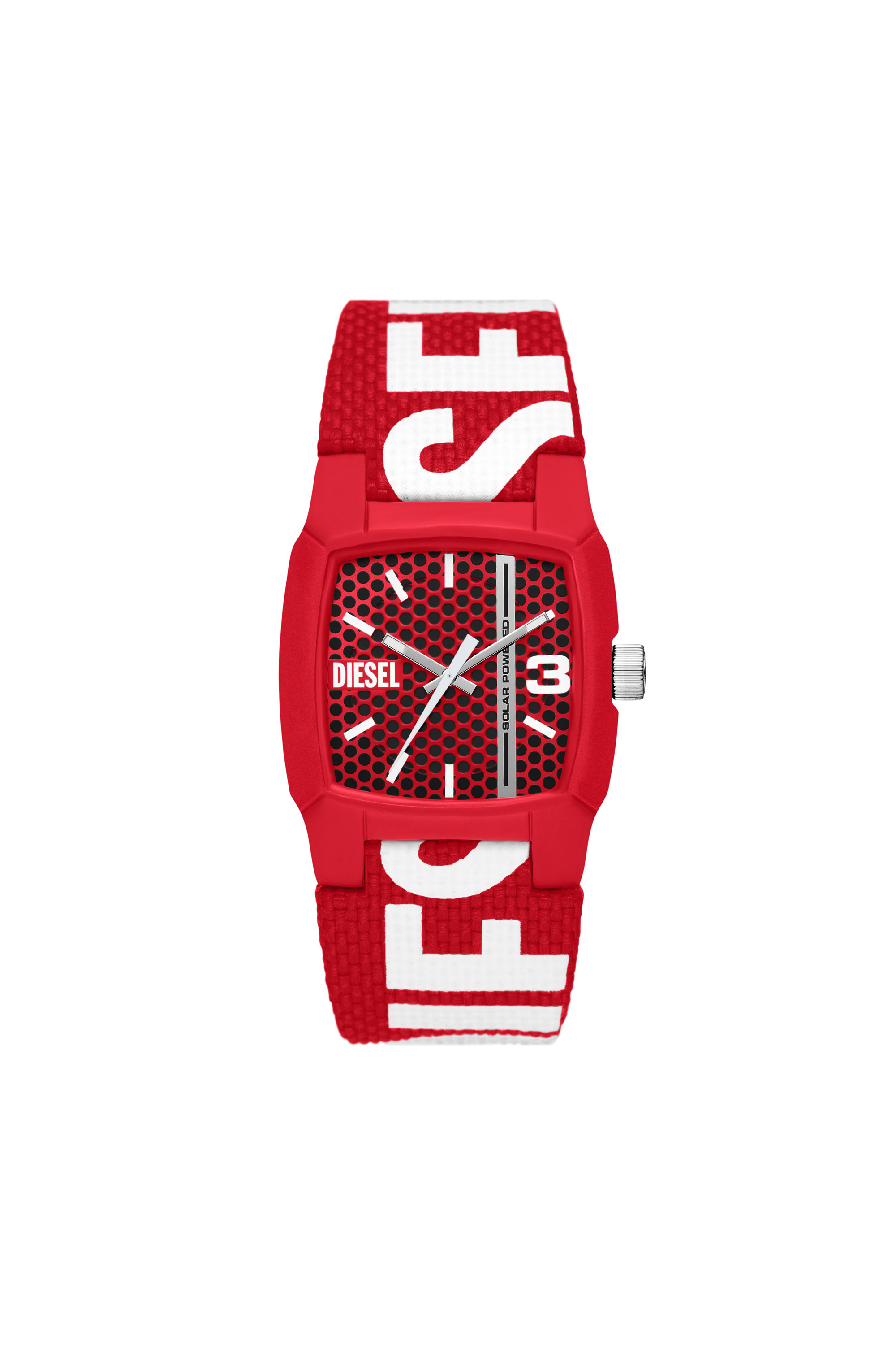 Diesel - DZ2168, Man's Cliffhanger Solar Red watch in Red/White - 1