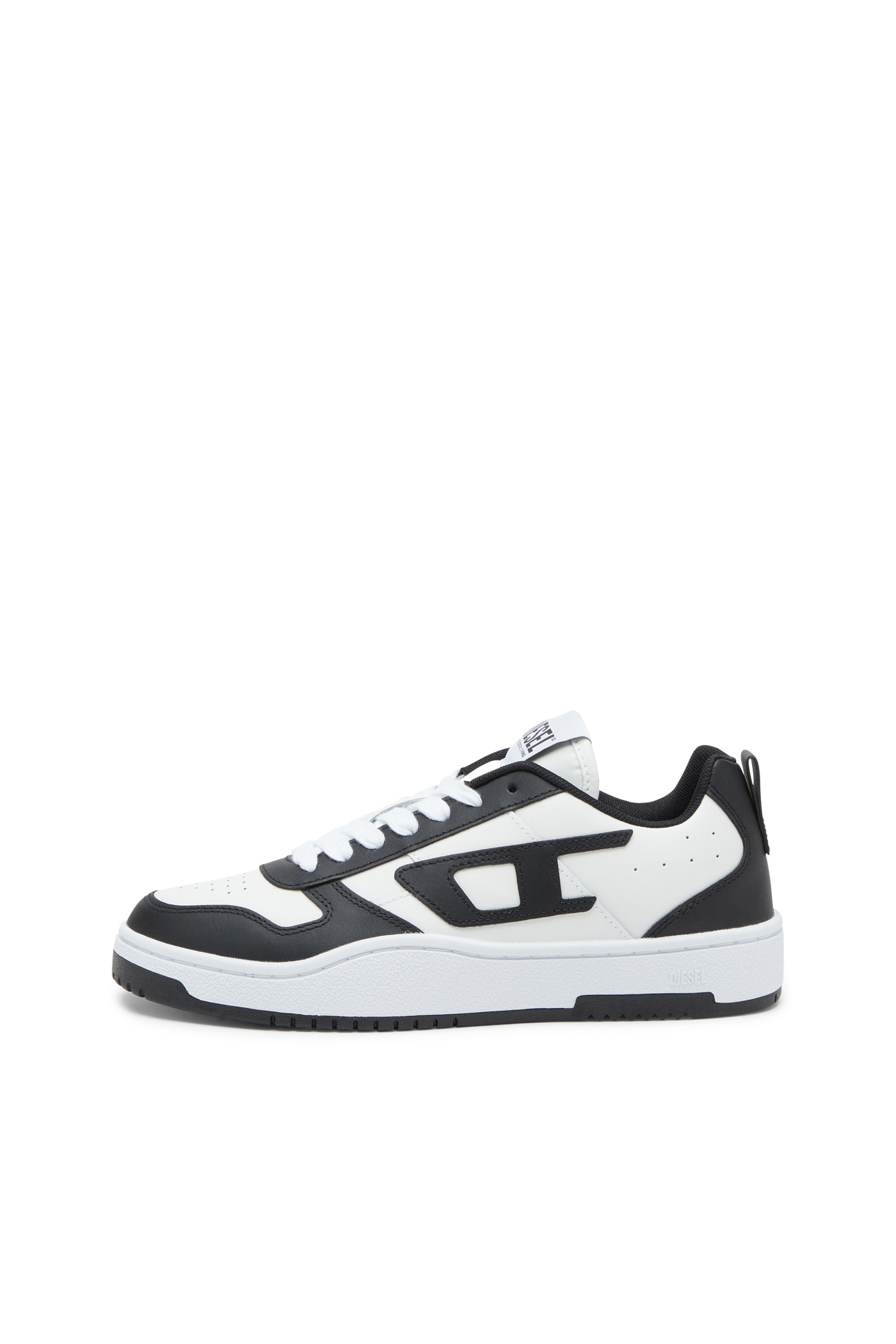 Diesel - S-UKIYO V2 LOW, Man's S-Ukiyo Low-Low-top sneakers in leather and nylon in Black/White - 7