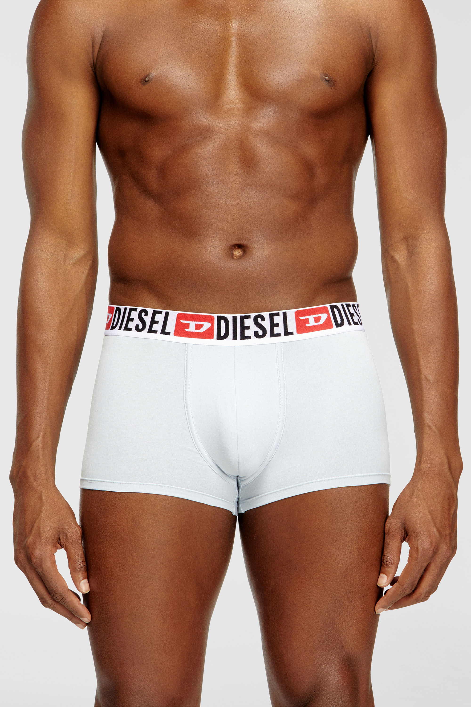 Diesel - UMBX-DAMIENTHREEPACK, Man's Three-pack of all-over logo waist boxers in Light Blue - 2