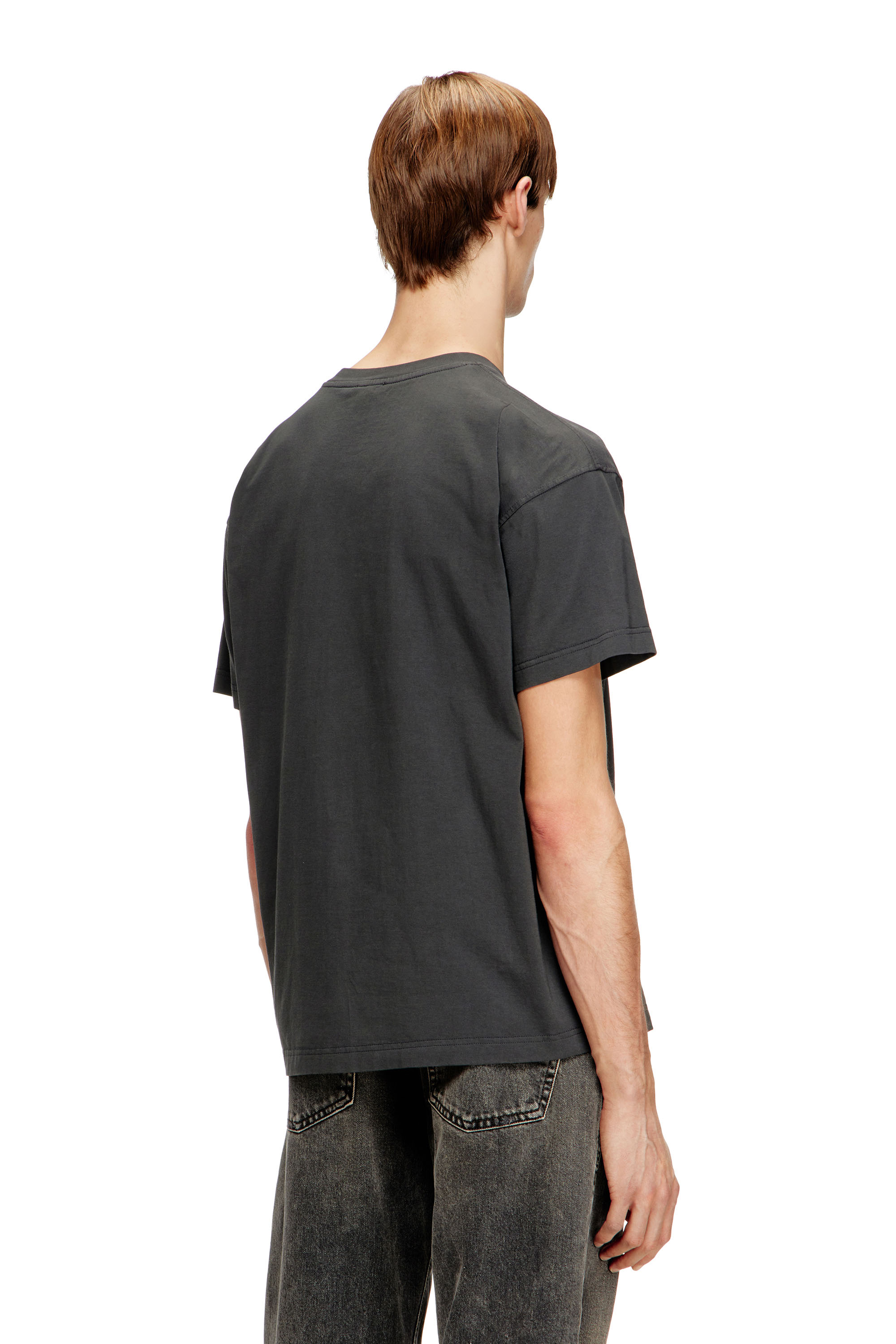 Diesel - T-NORM-V11, Man's Regular T-shirt with D appliqu&eacute; in Grey - 4