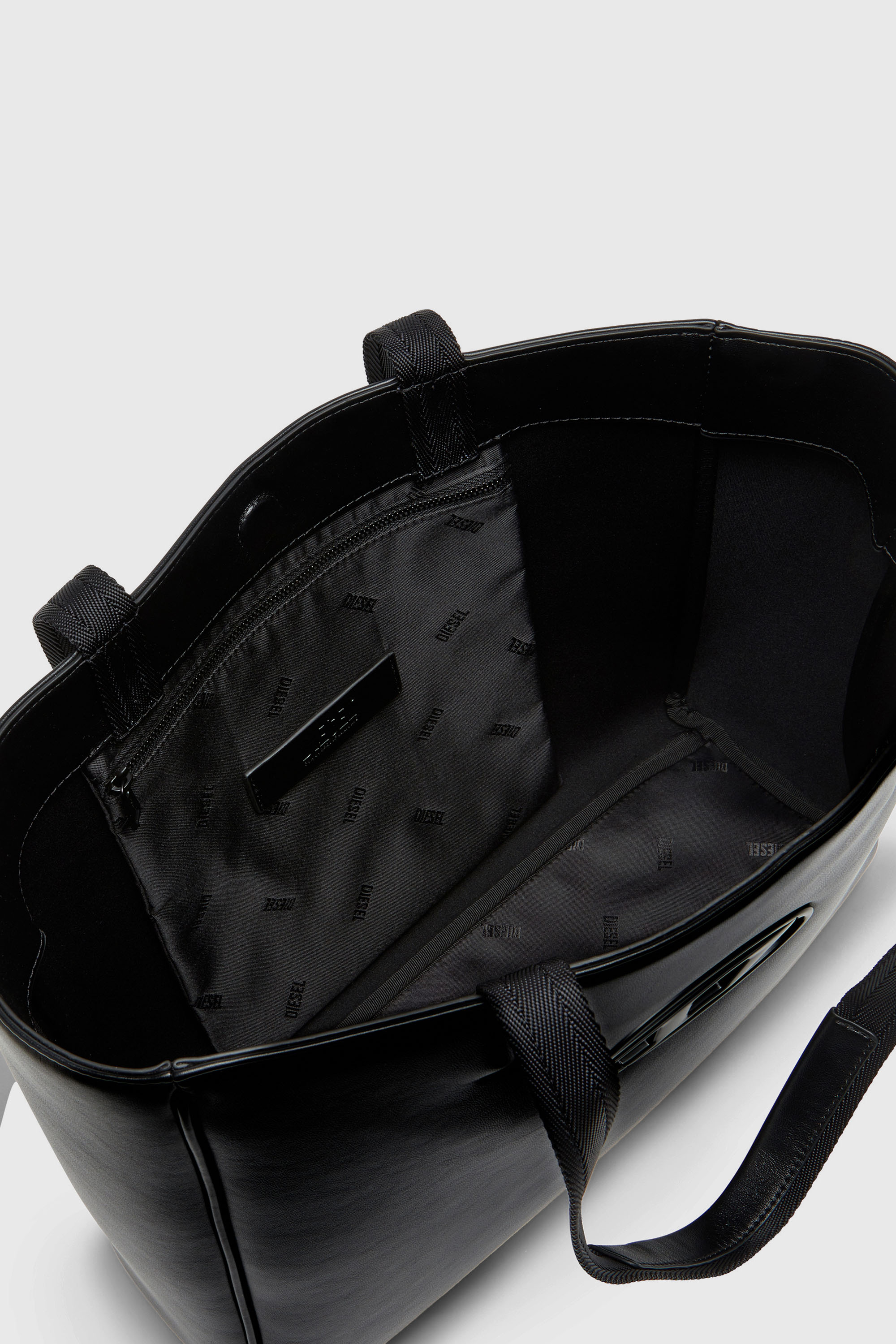 Diesel - HOLI-D SHOPPER EW, Unisex's Holi-D-Square shopper in bonded neoprene in Black - 3