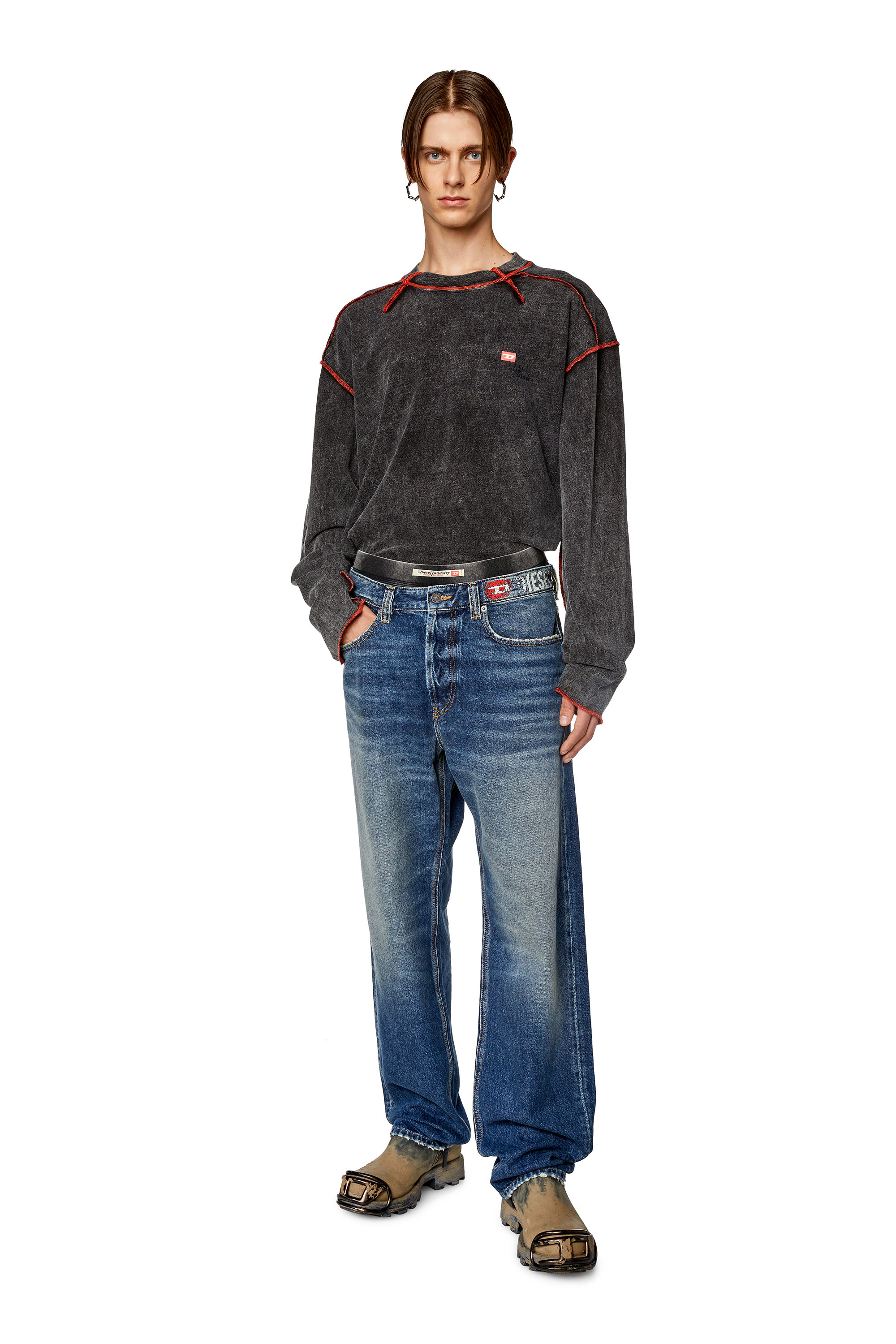 Diesel - T-WEEK-LS, Dark grey - Image 2