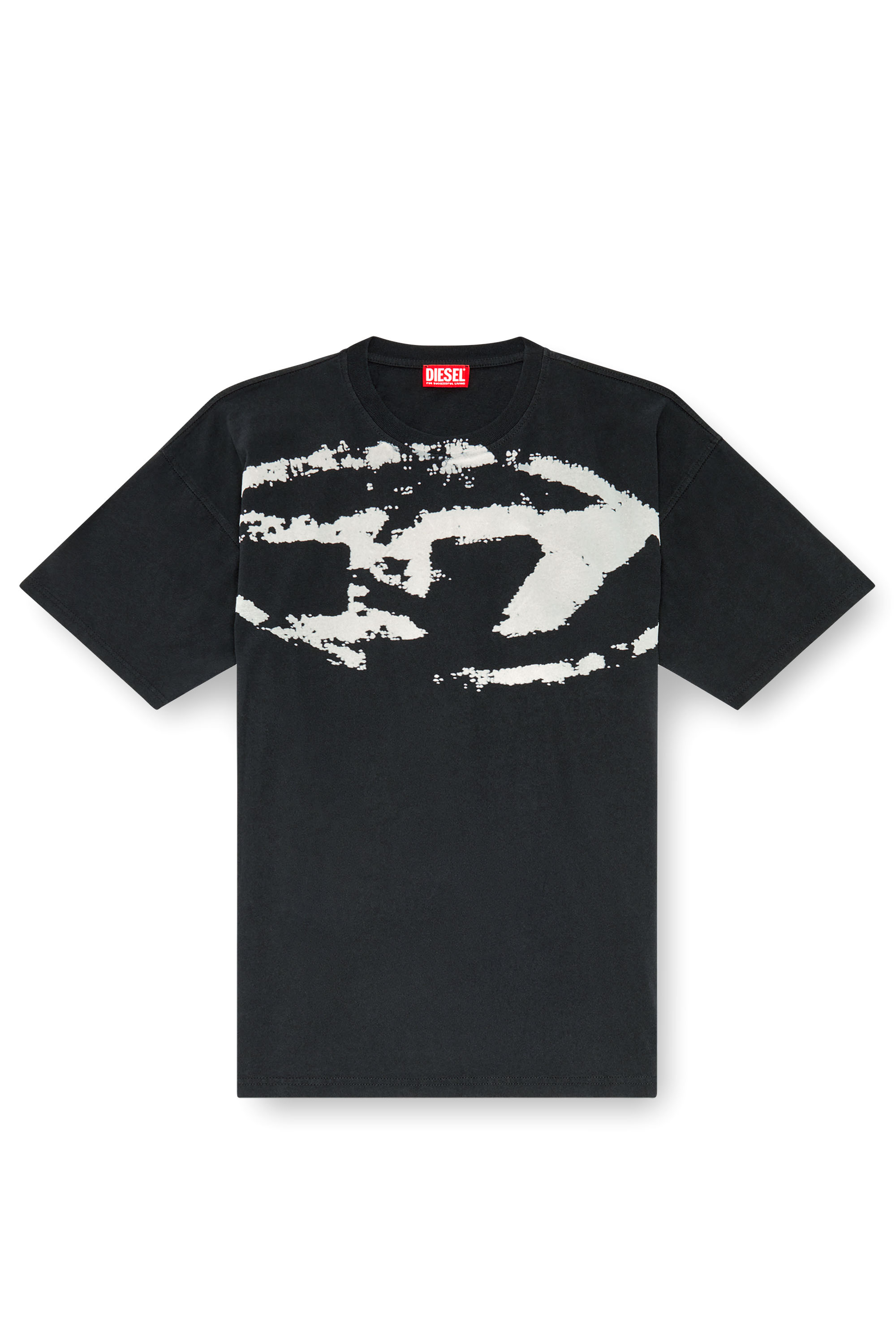 Diesel - T-BOXT-N14, Man's T-shirt with distressed flocked logo in Black - 3