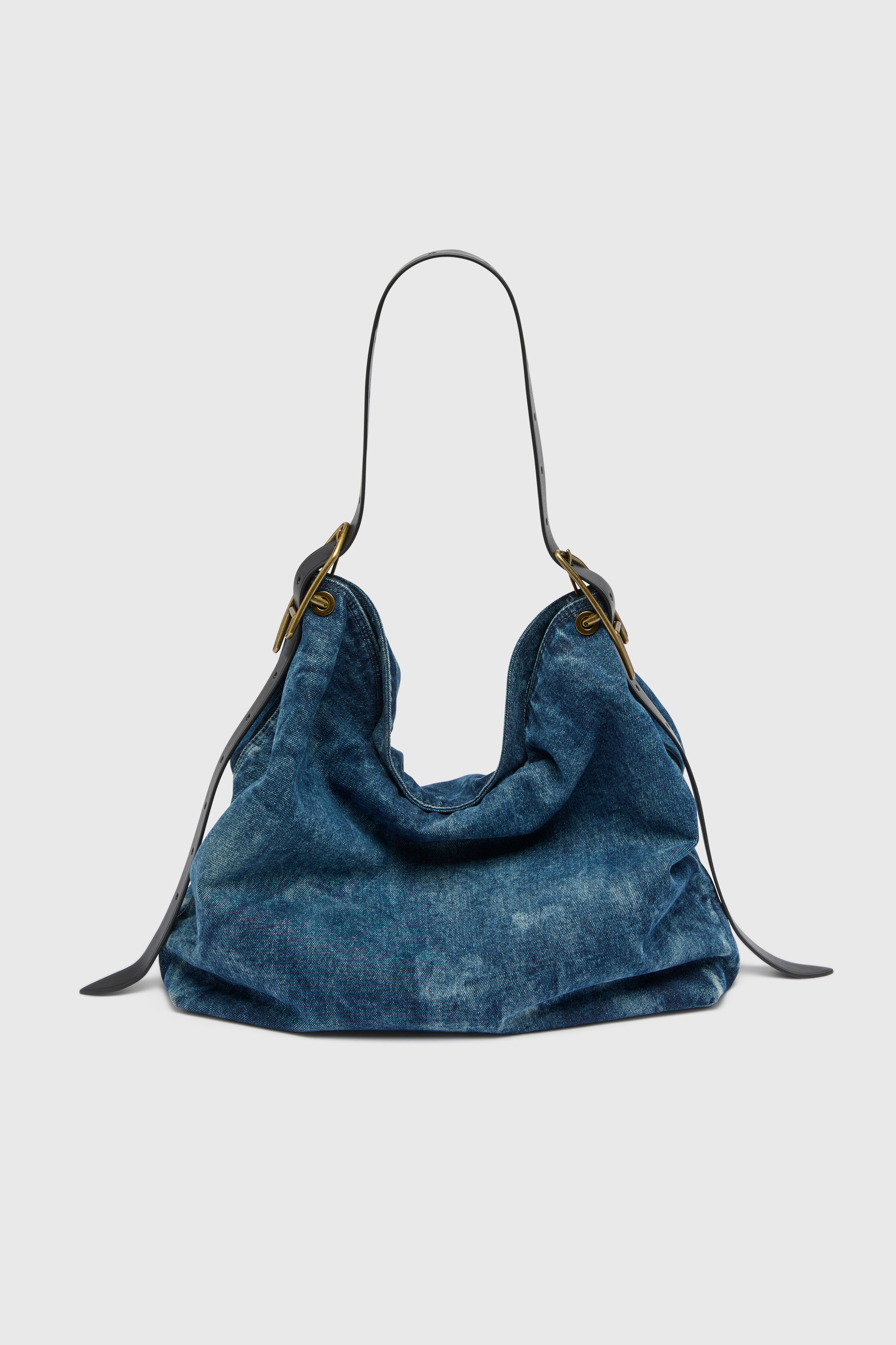 Diesel - D-LINE HOBO L, Woman's D-Line-Denim hobo bag in Medium blue - 1