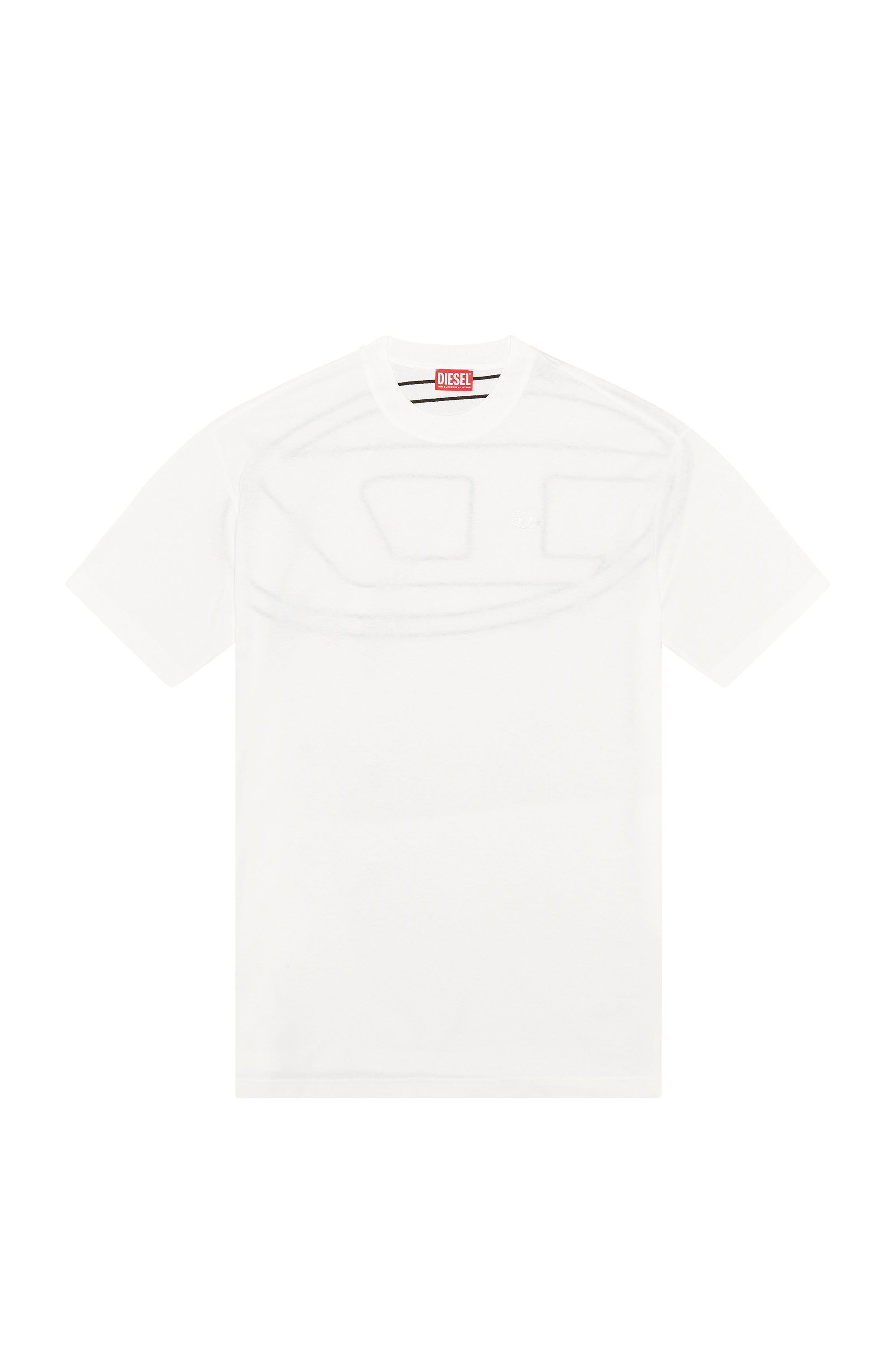 Diesel - T-BOGGY-MEGOVAL-D, Man's T-shirt with maxi oval D embroidery in White - 3