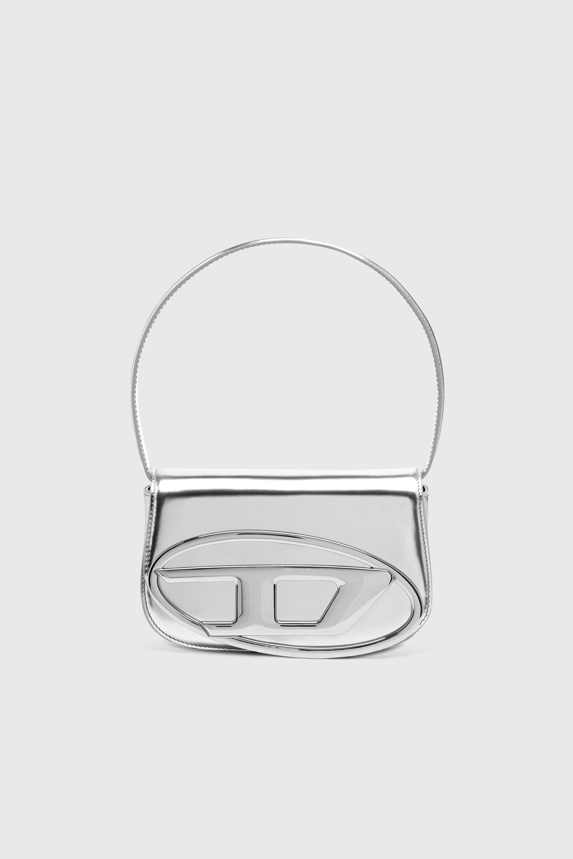 Diesel - 1DR, Woman's 1DR-Iconic shoulder bag in mirrored leather in Silver - 1