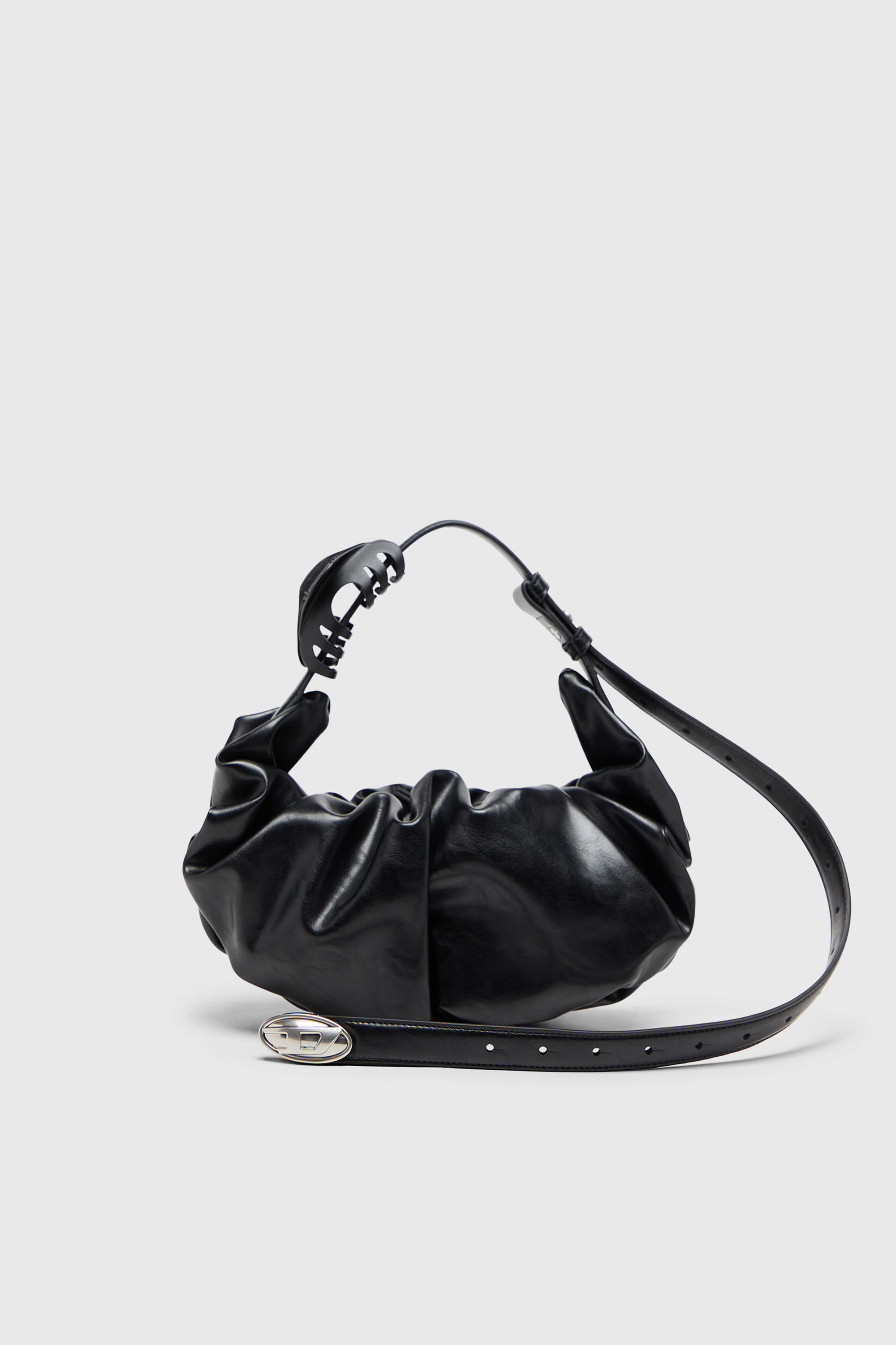 Diesel - GRAB-D HOBO S, Woman's Grab-D-Small scruched hobo bag in Black - 1