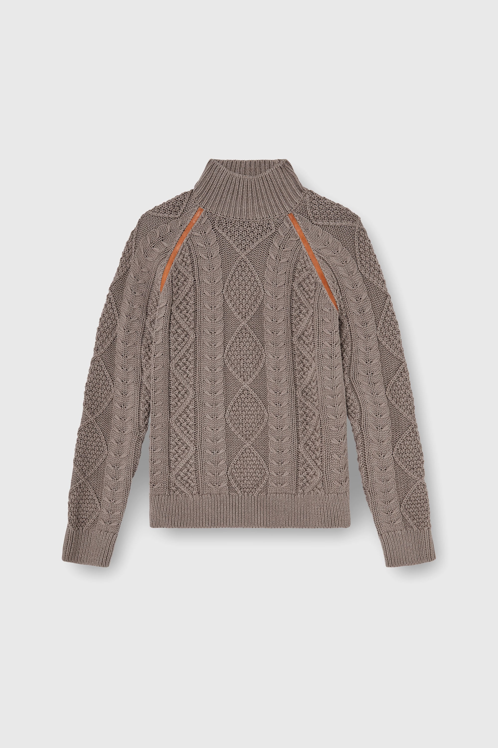 Diesel - K-INOME, Man's Turtleneck jumper in cable knit in Grey - 2