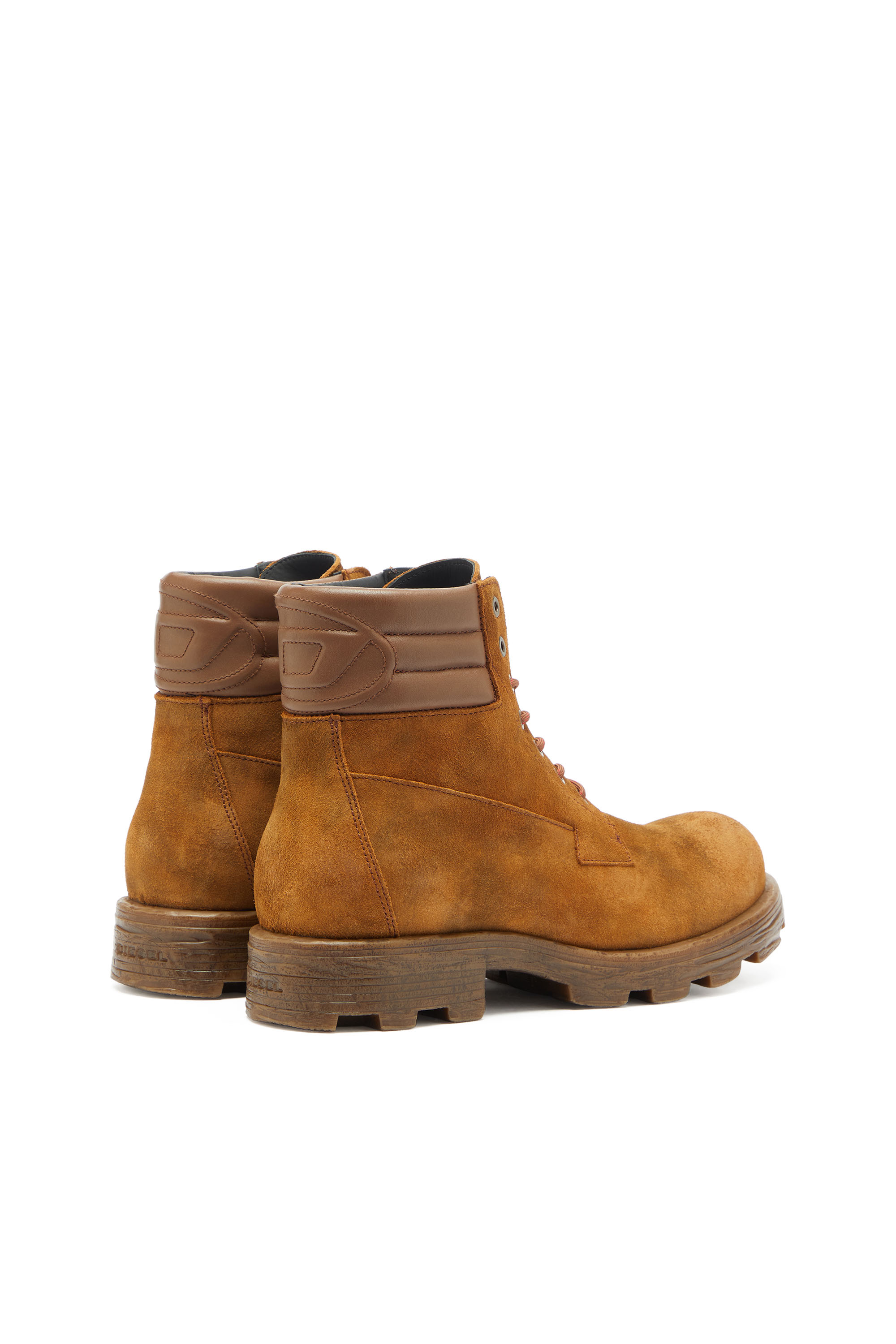 Diesel - D-HAMMER LACE UP, Man's D-Hammer - Combat boots in suede and leather in Camel - 3