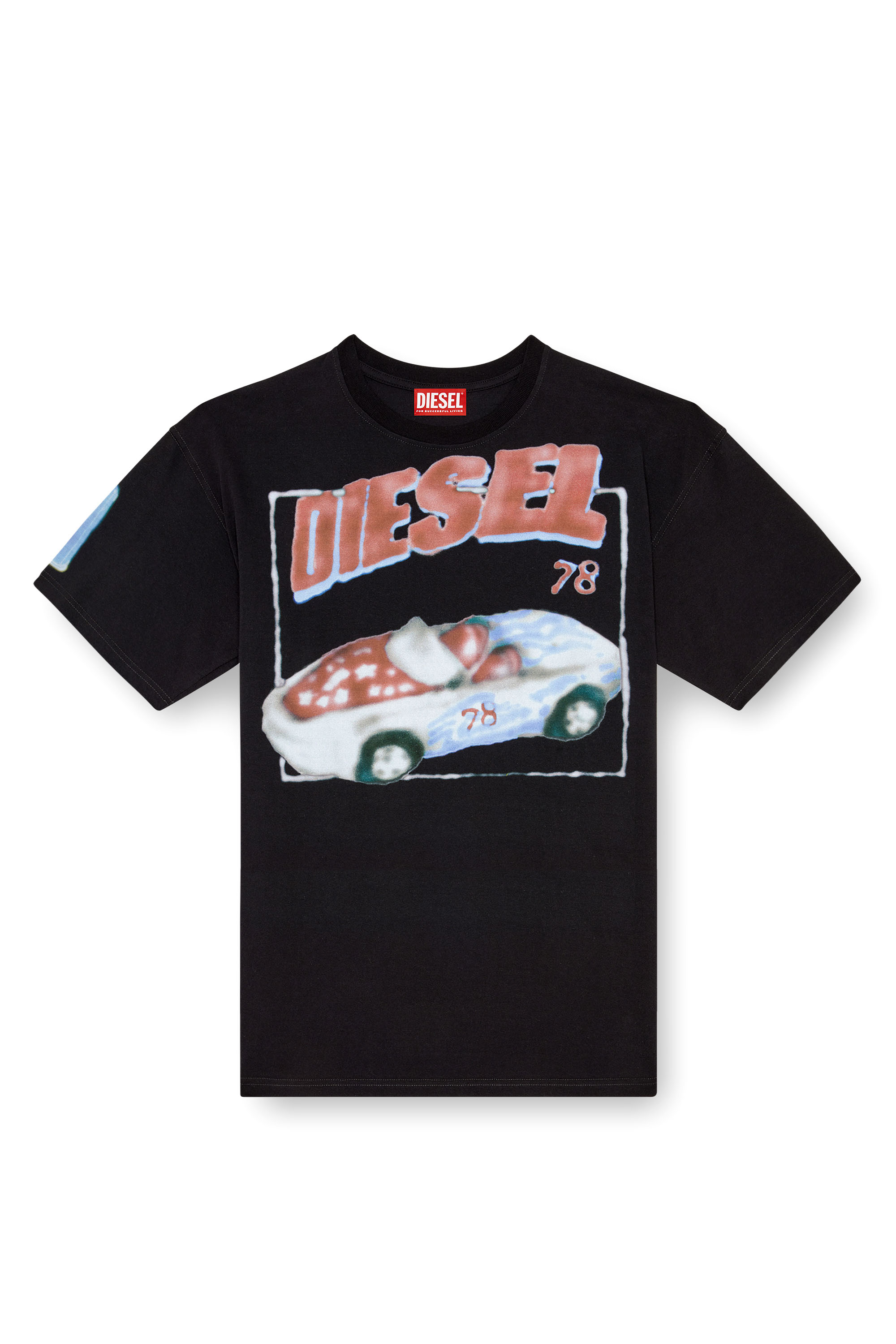 Diesel - T-BOXT-Q17, Man's T-shirt with car print in Black - 3