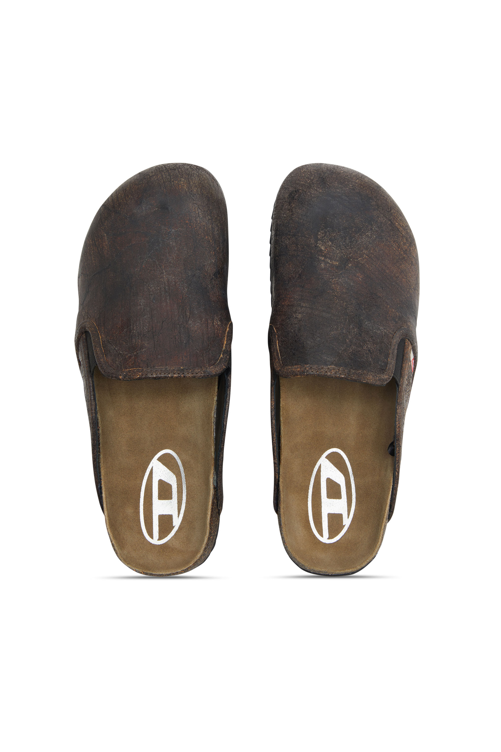 D-WOODSTOCK SLIP-ON, Brown Diesel - D-WOODSTOCK SLIP-ON, Man's D-Woodstock-Clogs in crackle-effect suede in Brown - 5