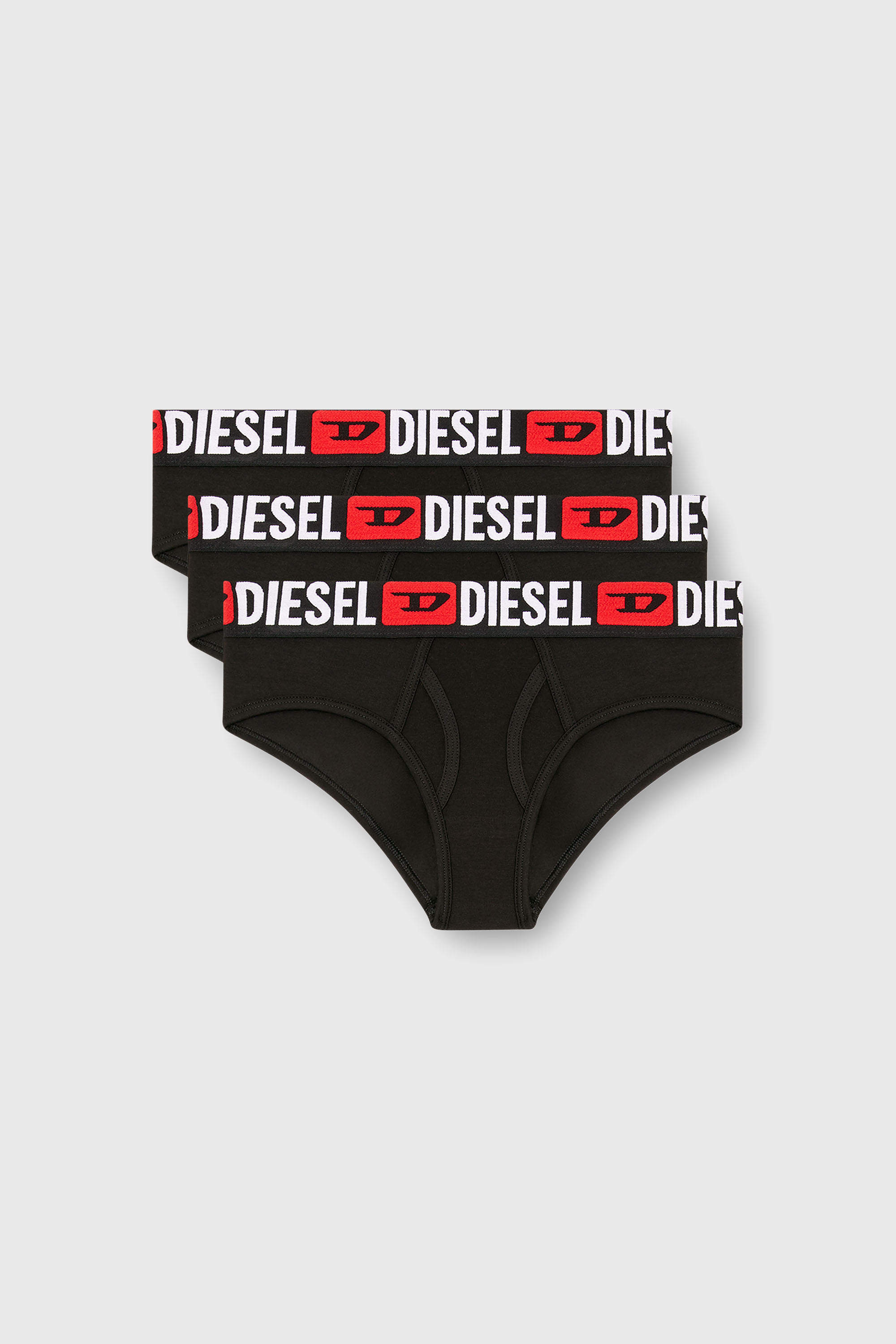 Diesel - OXY-D-CORE-3PACK, Woman's Three-pack briefs with maxi-logo waist in Black - 2