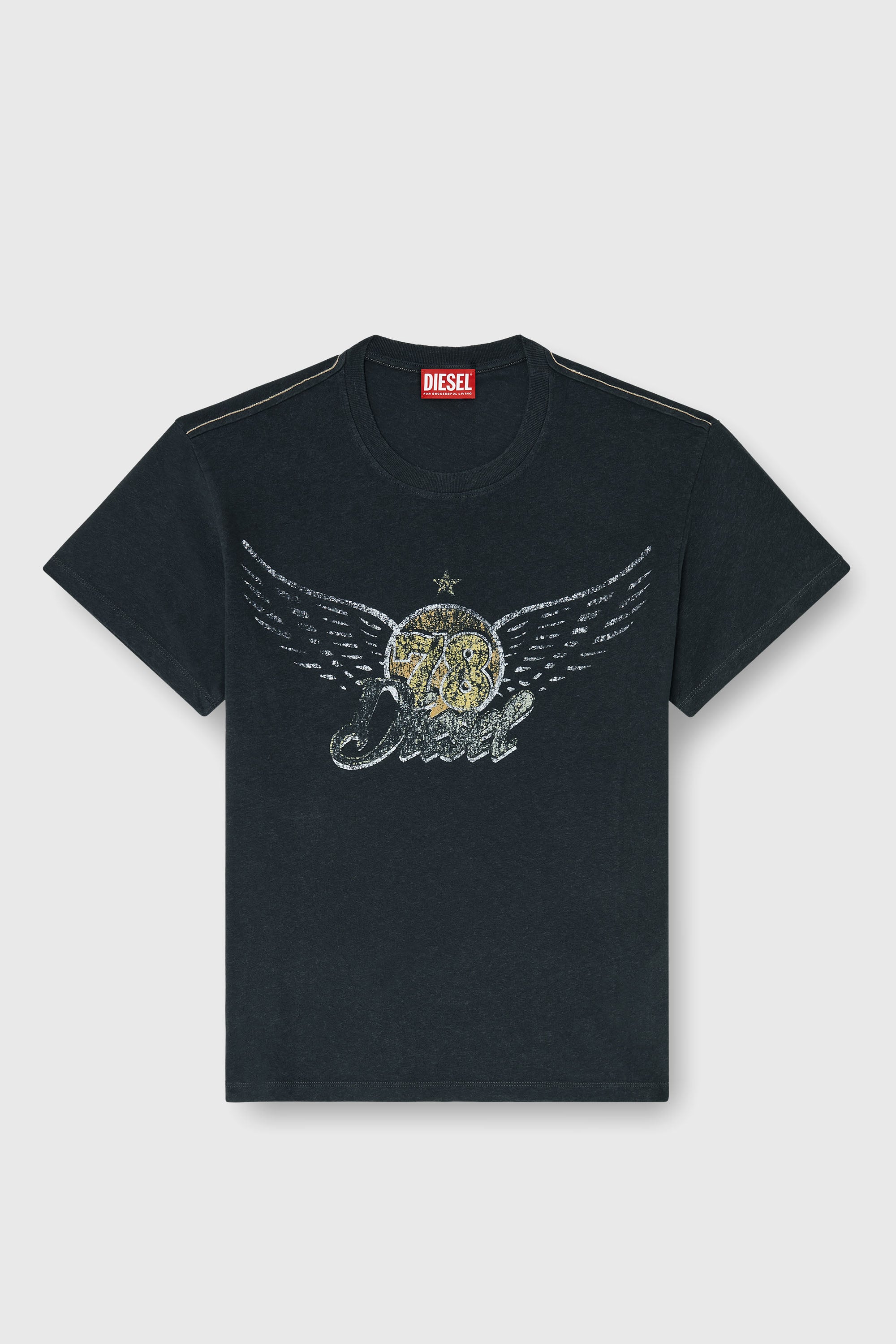 Diesel - T-GERIO-A, Man's Cotton-hemp T-shirt with concert graphics in Black - 2