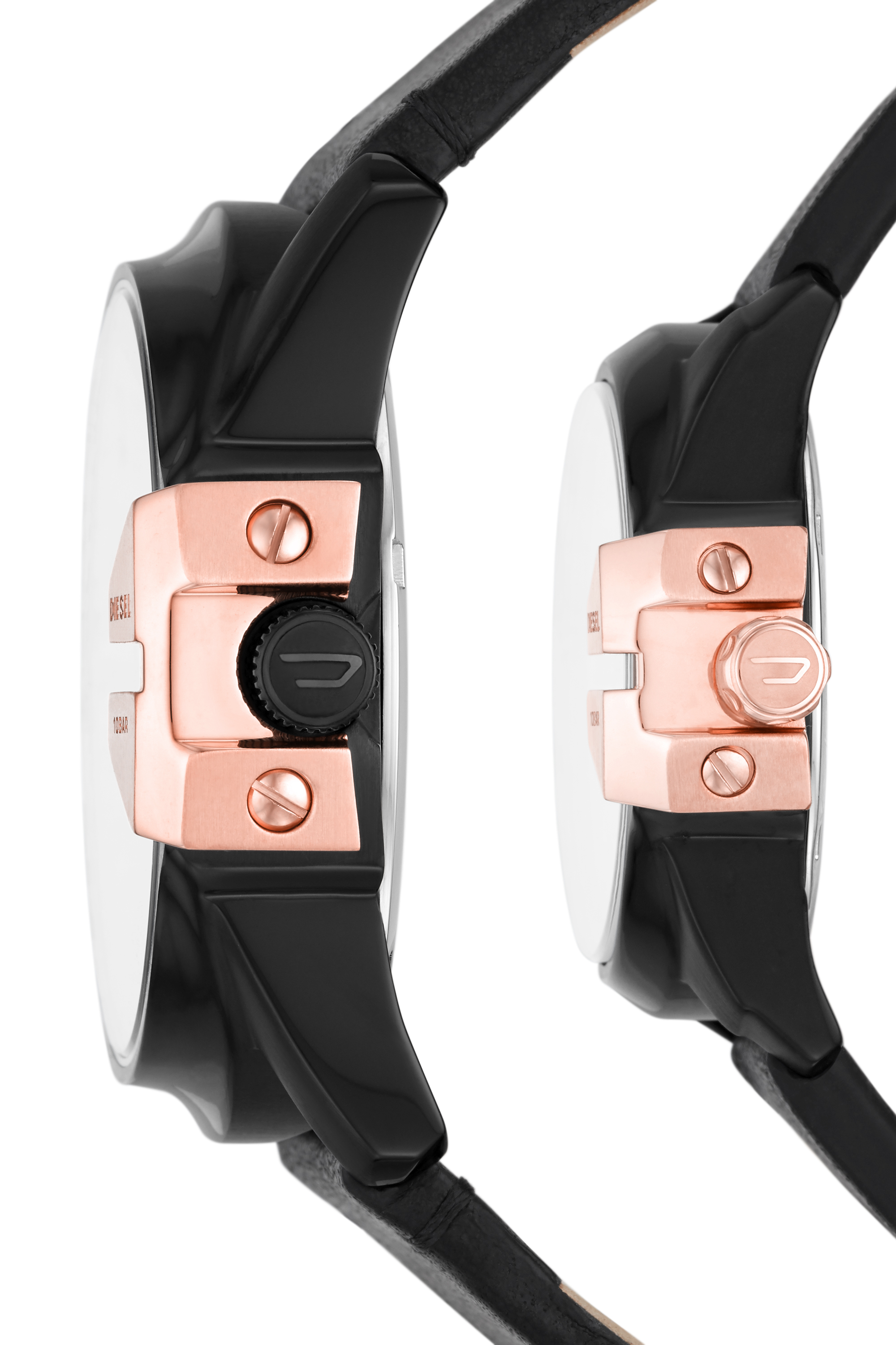 Diesel - DZ1977, Woman's Master Chief Leather Watch Set in Black/Pink - 3