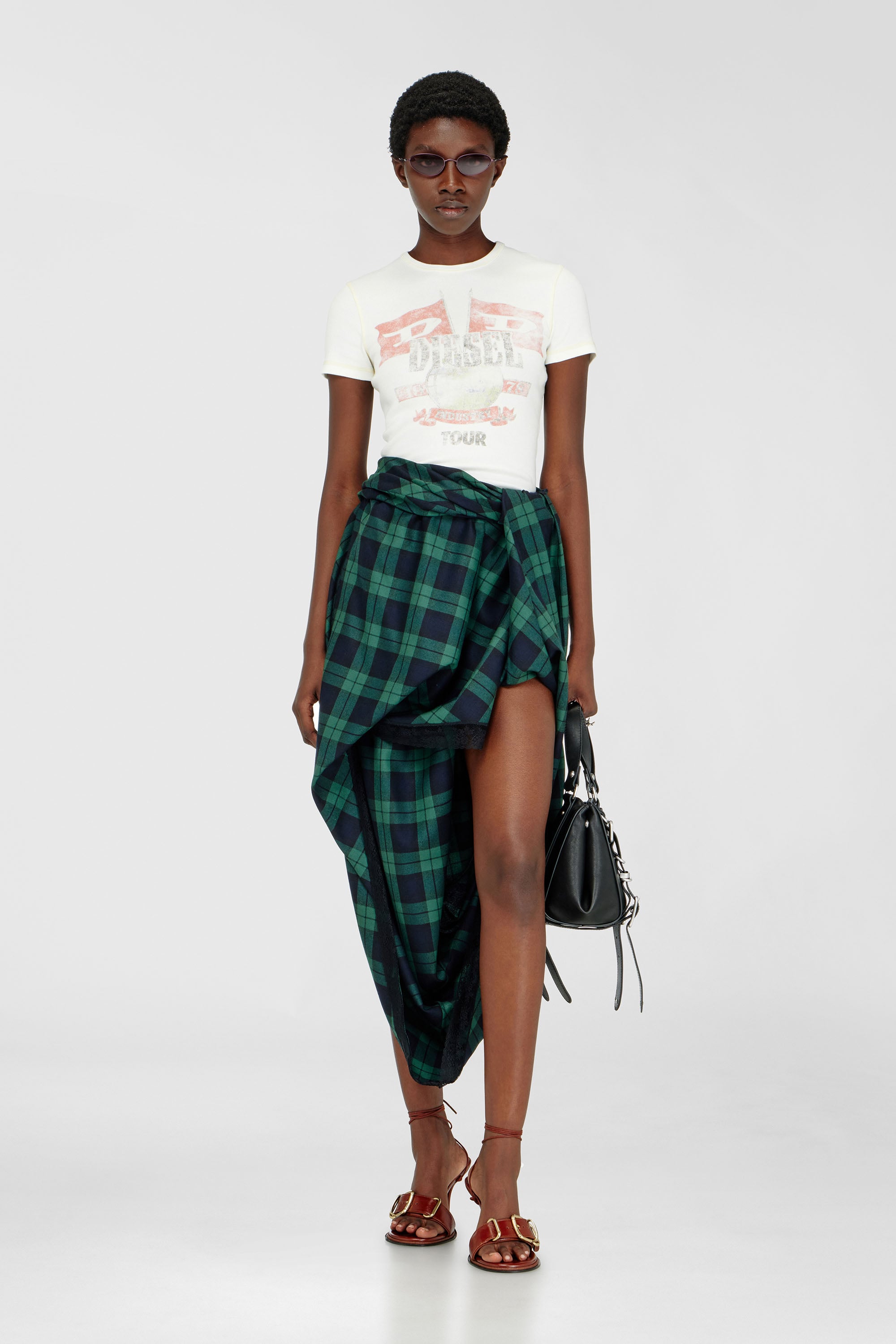 Diesel - T-MARSY-RIB, Woman's Ribbed T-shirt with concert graphics in null - 2