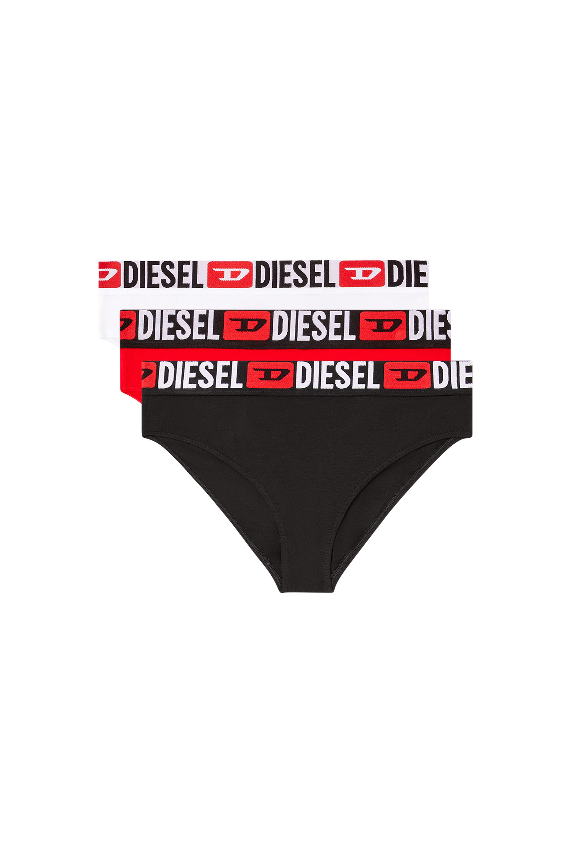 Diesel - SAM-D-CORE-3PACK, Woman's Three-pack briefs with maxi-logo waist in Red/Black - 2