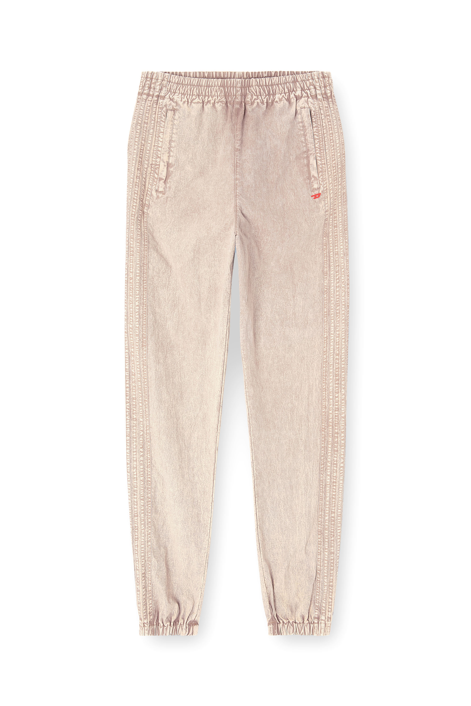 Diesel - P-IUSKO-AG, Man's Washed nylon pants with side bands in Beige - 3