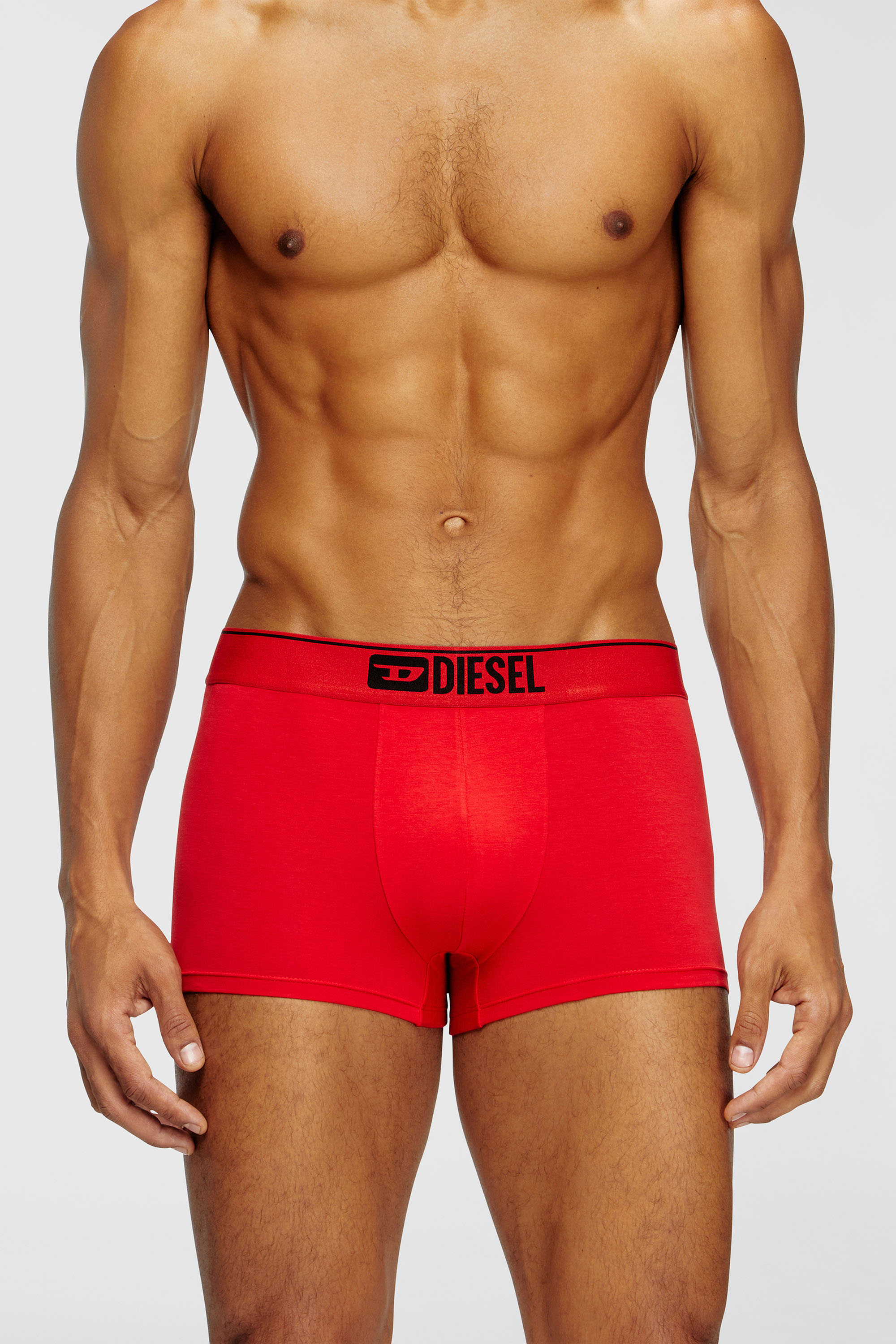 Diesel - UMBX-DAMIENTHREEPACK, Man's Three-pack of plain boxer briefs in Red/Black - 2