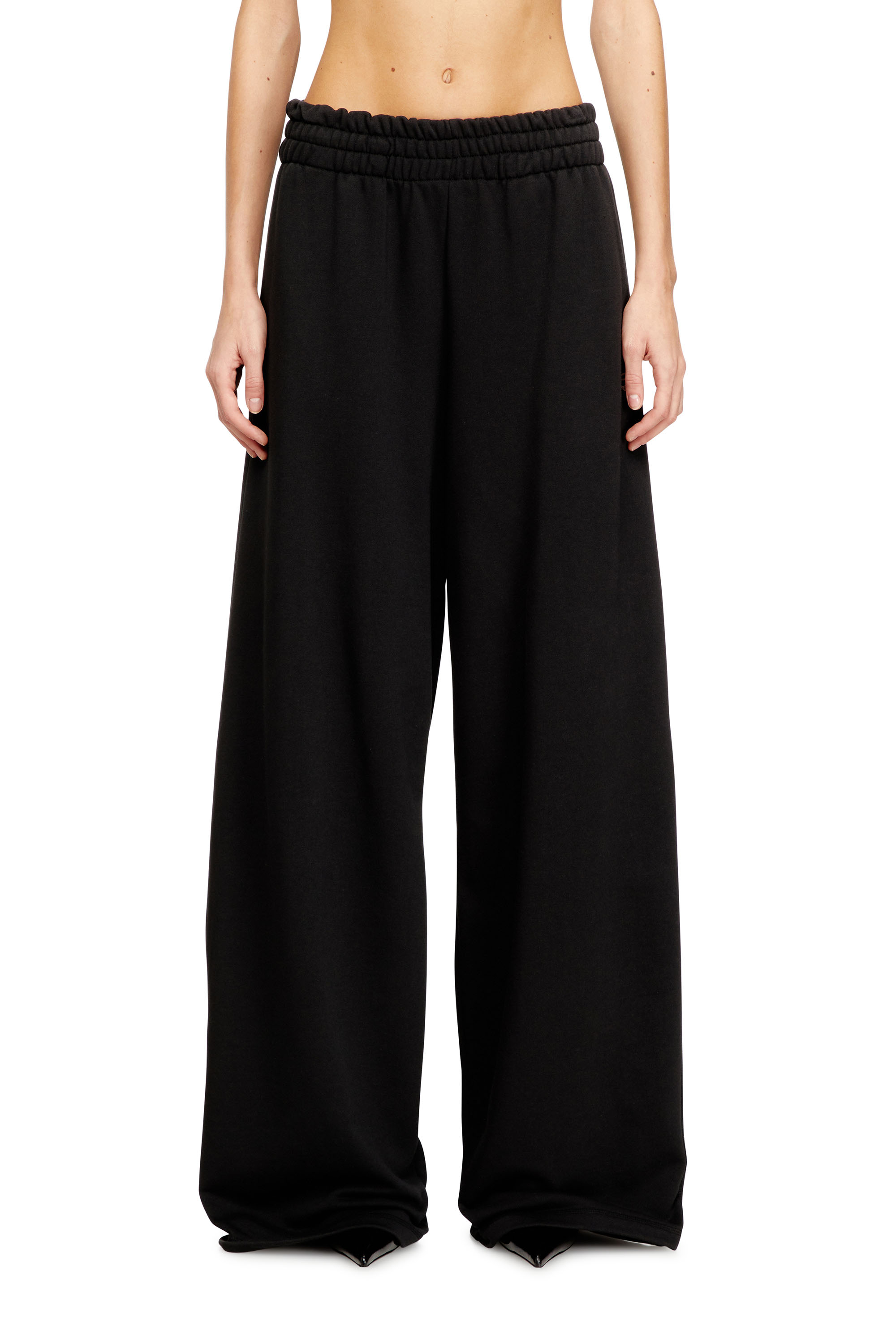 Diesel - P-ZENIA-OD, Woman's Loose track pants with elastic waistband in Black - 1