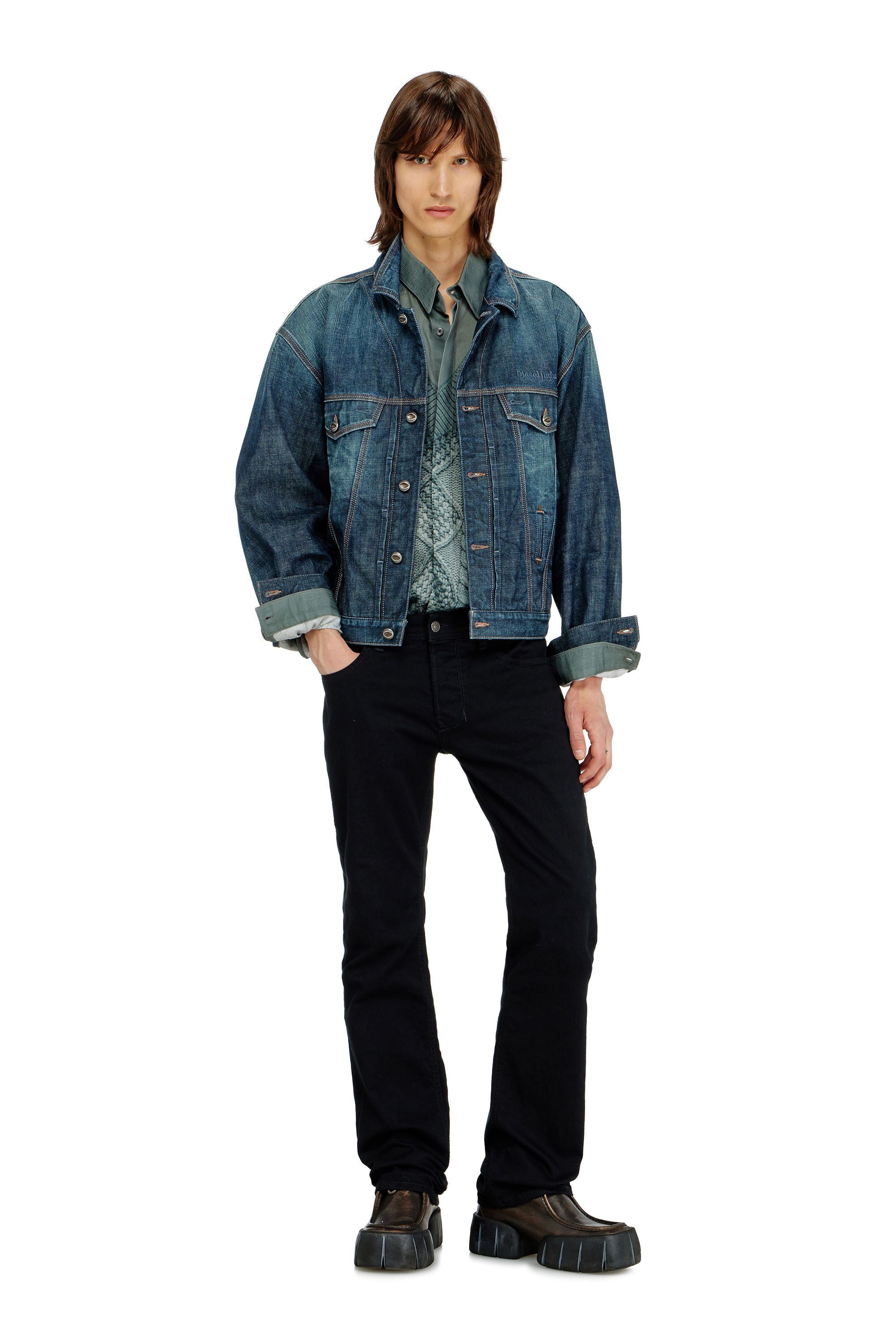 Diesel - Man's Regular Jeans 1985 Larkee 0688H, Black/Dark grey - 2