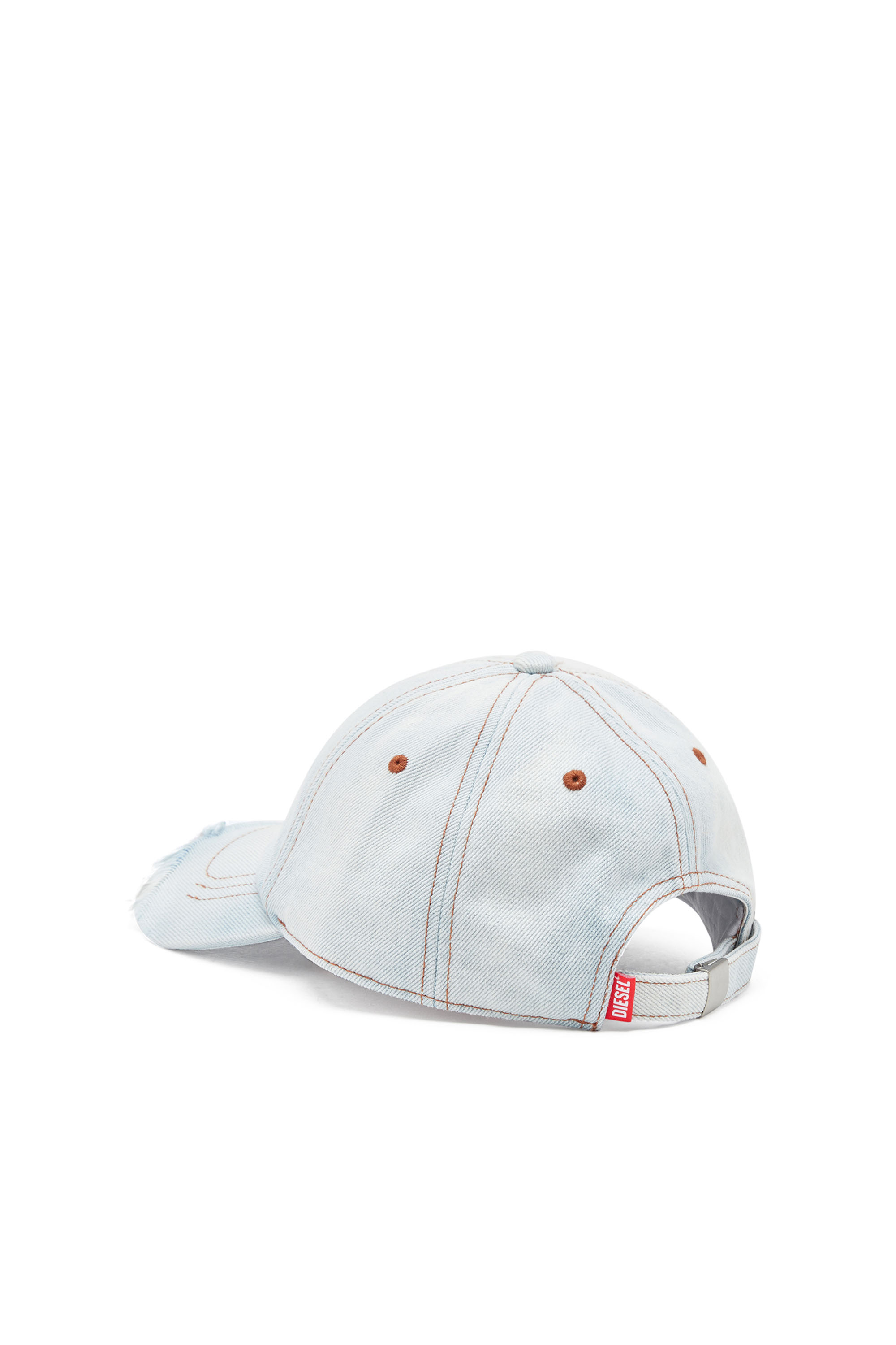 Diesel - C-REEP-1, Man's Denim baseball cap with frayed peak in Light Blue - 2