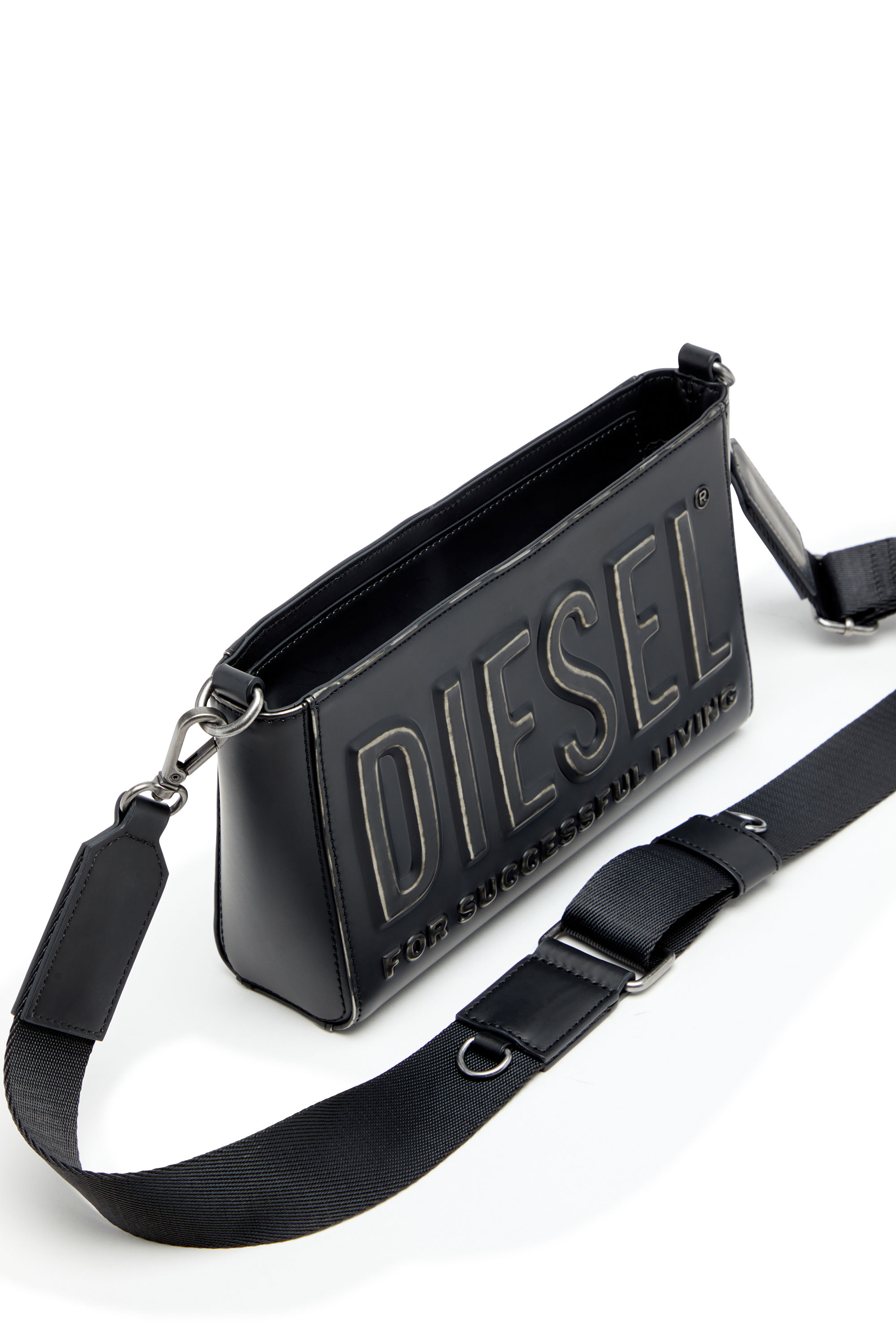 Diesel - DSL 3D CAMERA BAG X, Man's Dsl 3D-Camera bag in brushed PU in Black - 6