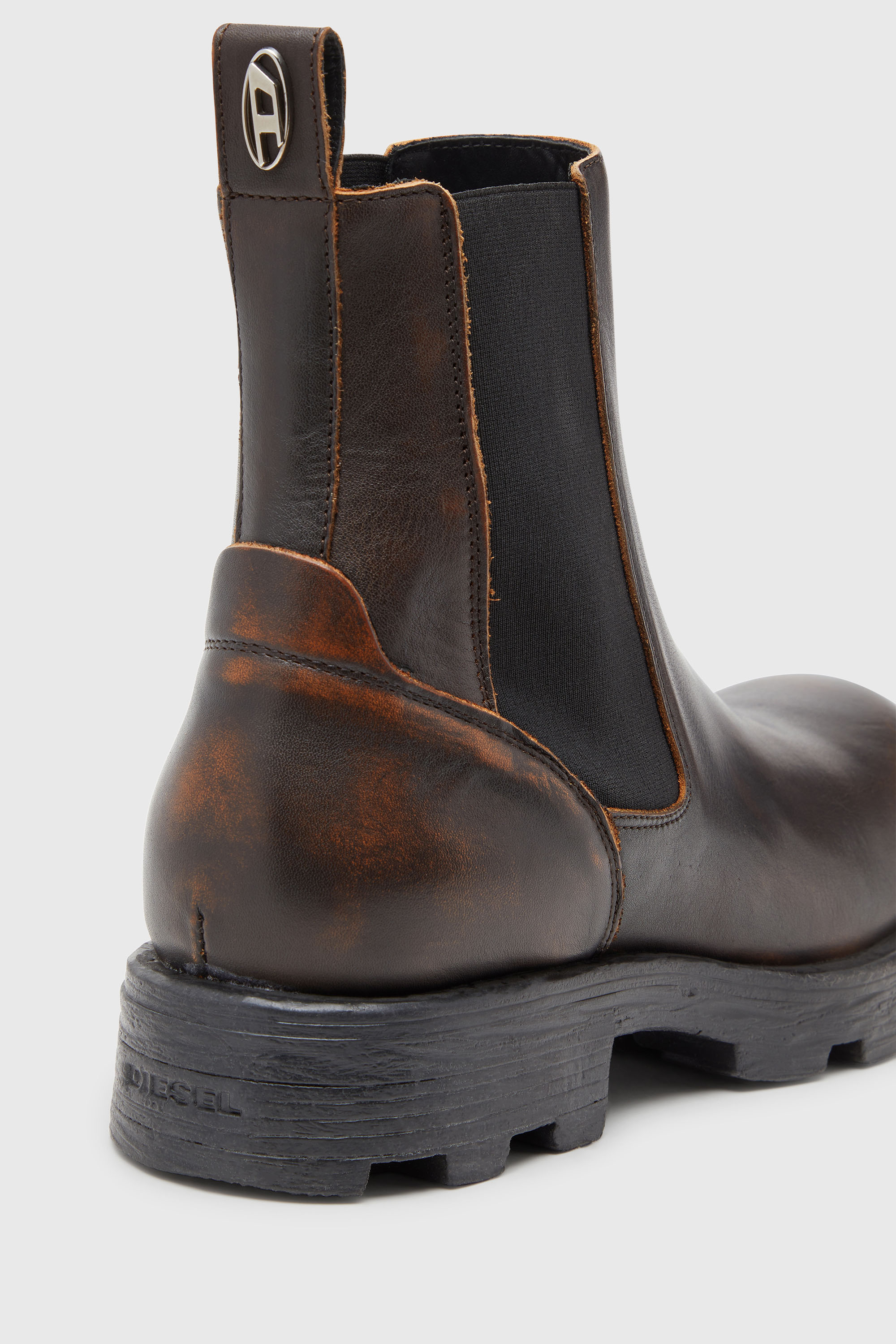 Diesel - D-HAMMER CH, Man's D-Hammer-Chelsea boots in brushed leather in Brown - 6