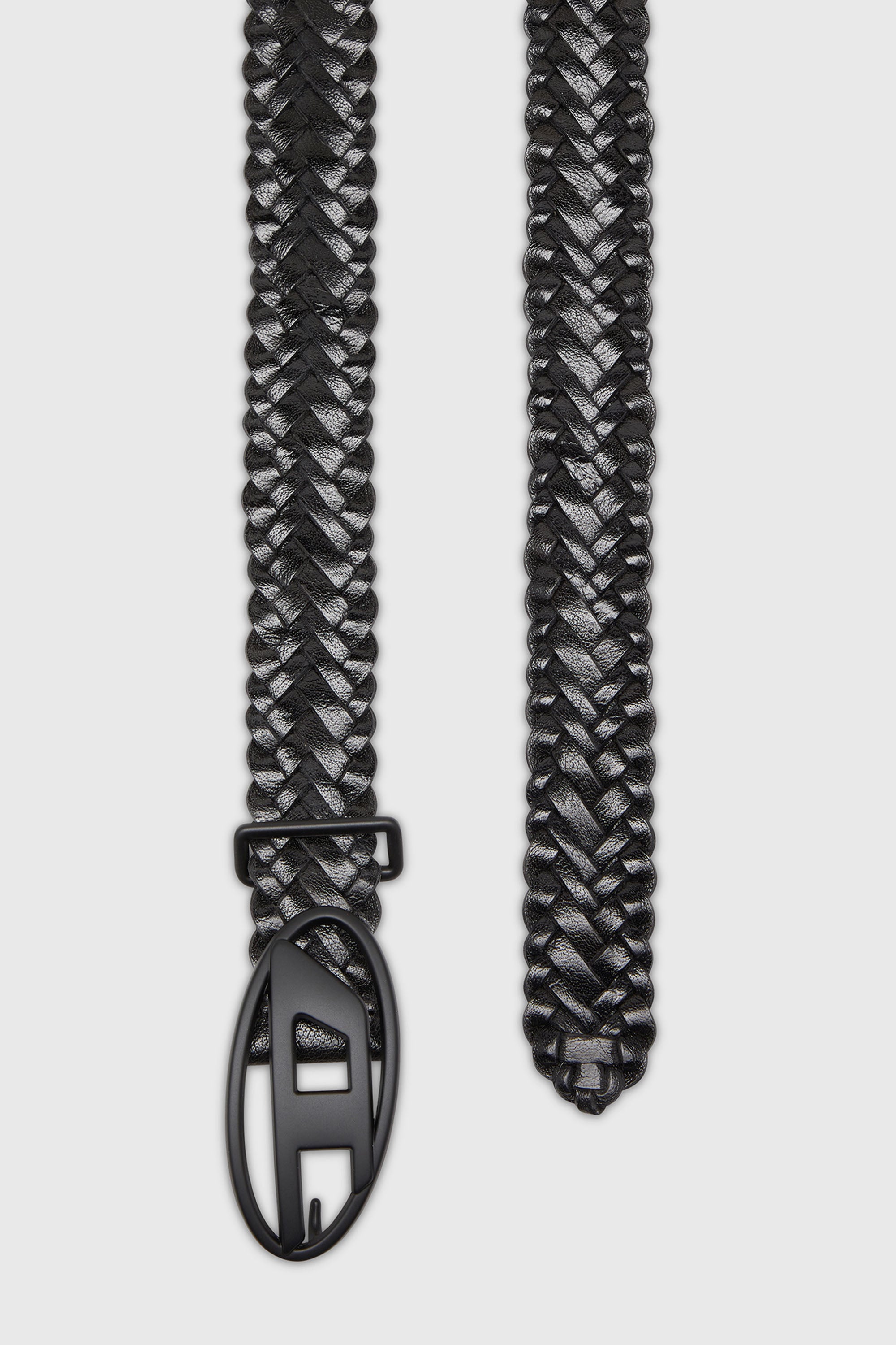 Diesel - B-1DR BRAIDERED, Unisex's 4 cm braided leather belt in Black - 2