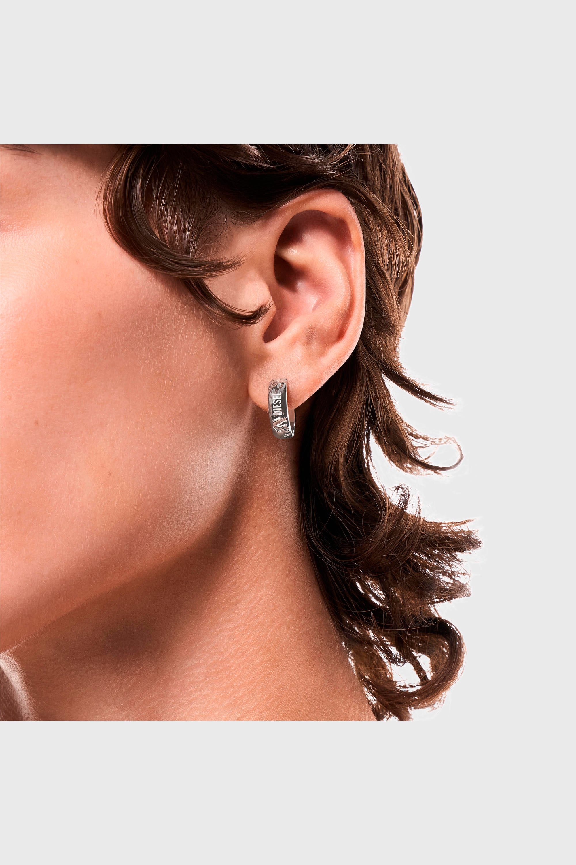Diesel - DX1730040, Unisex's Stainless Steel Hoop Earring in Silver - 4