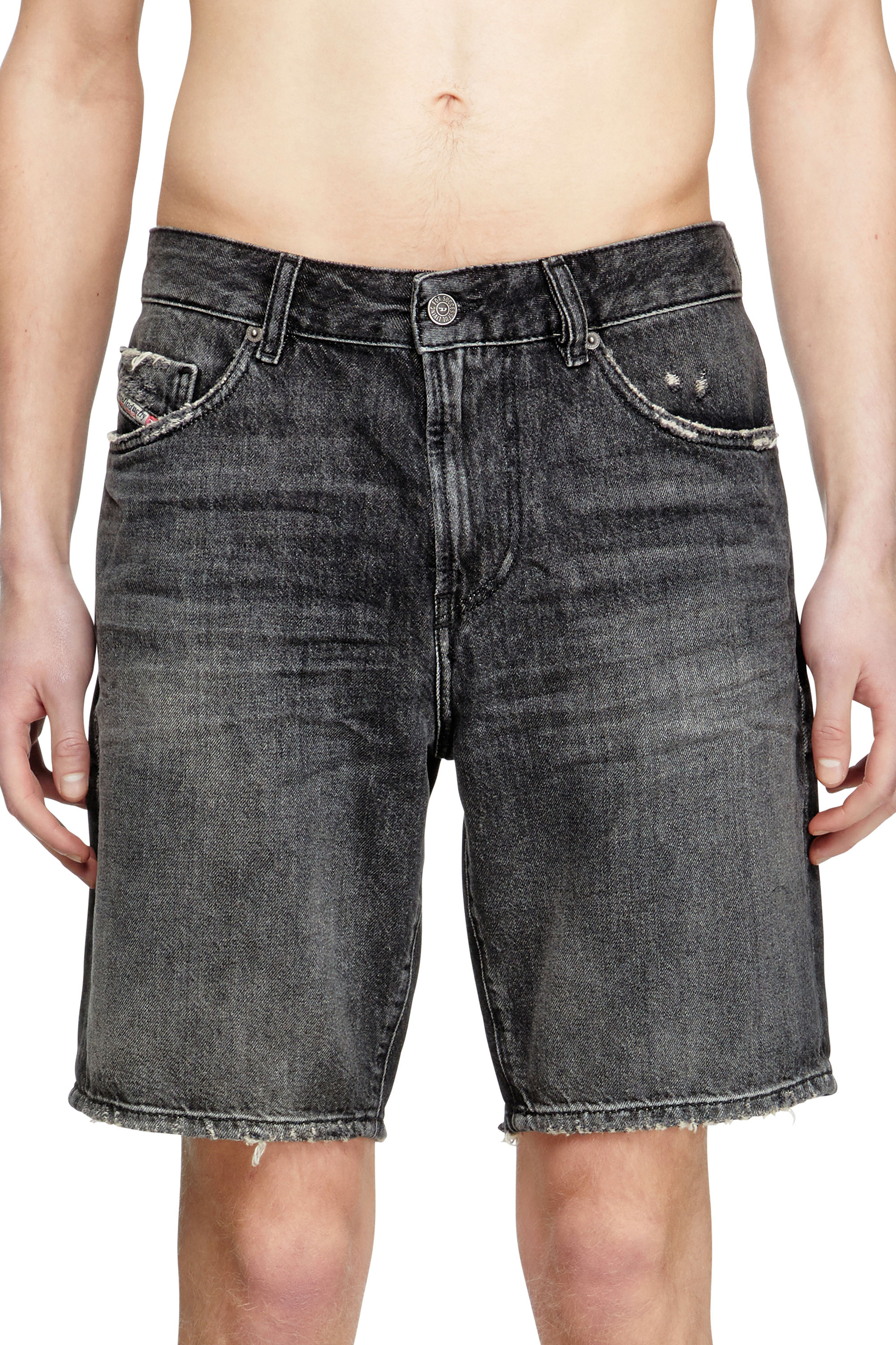 Diesel - D-FIN, Man's Slim denim shorts in Black - 5