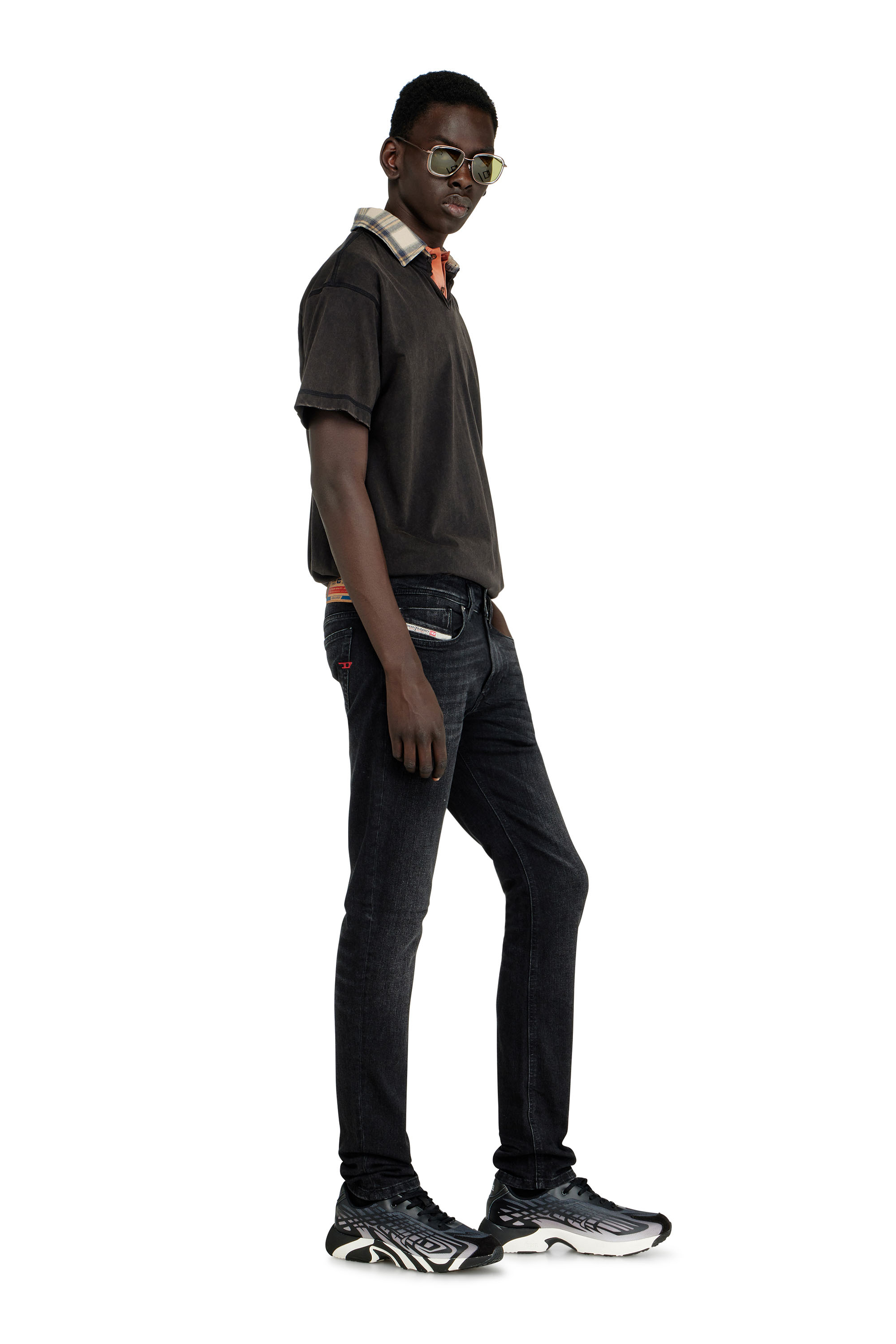 Diesel - Man's Skinny Jeans 1979 Sleenker 0GRDA, Black/Dark grey - 2