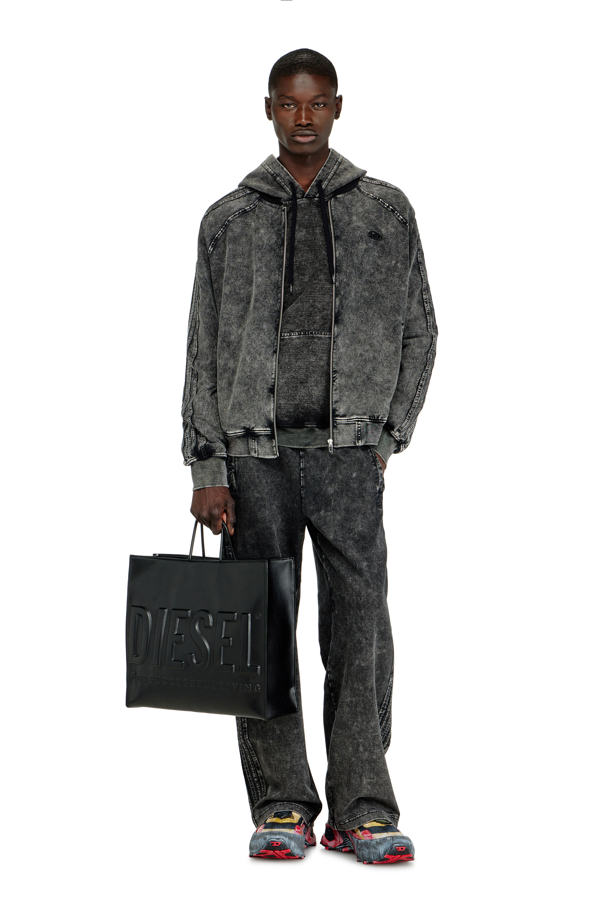 Diesel - DSL 3D SHOPPER EW X, Unisex's Dsl 3D - Shopping bag with embossed logo in Black - 1