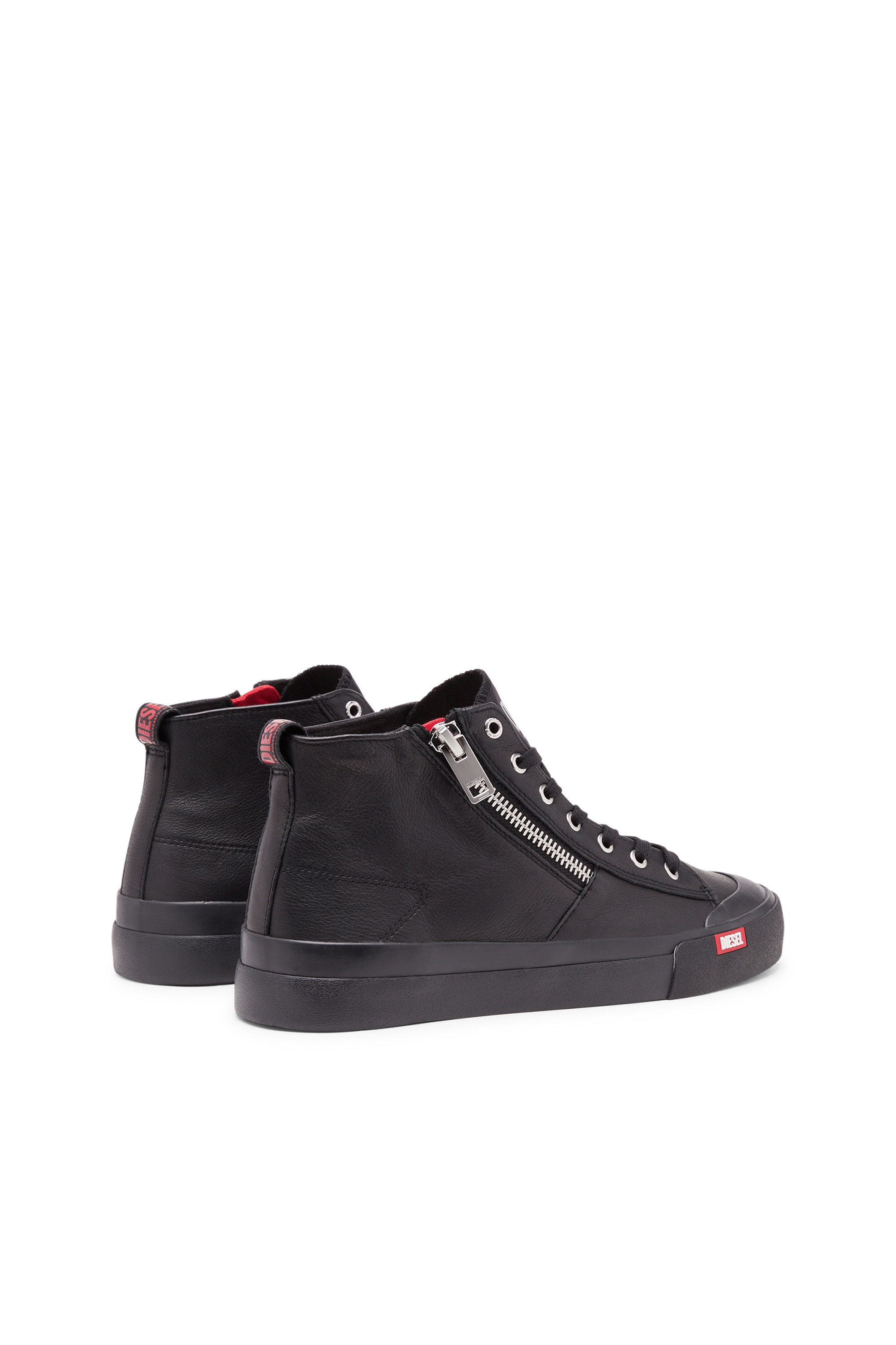 Diesel - S-ATHOS ZIP, Man S-Athos Zip-High-top sneakers in premium leather in Black - Image 3