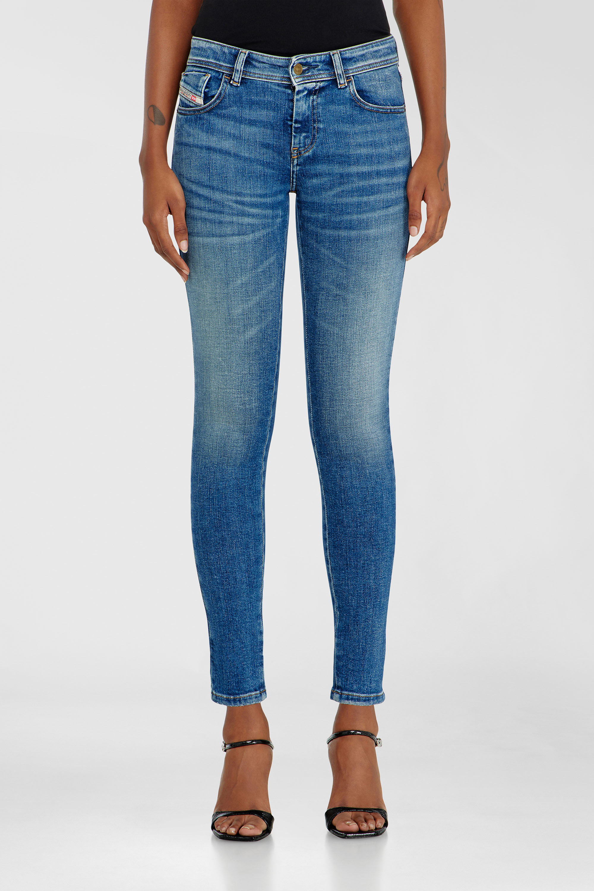 Diesel - Woman's Skinny Jeans 2017 Slandy 09P71, Medium blue - 1